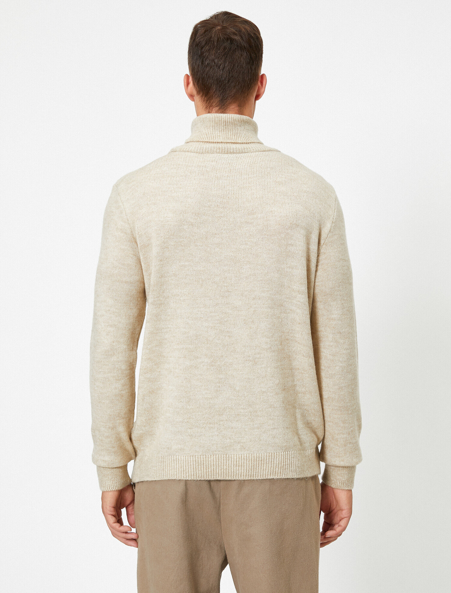   Boğazlı Triko Kazak Uzun Kollu