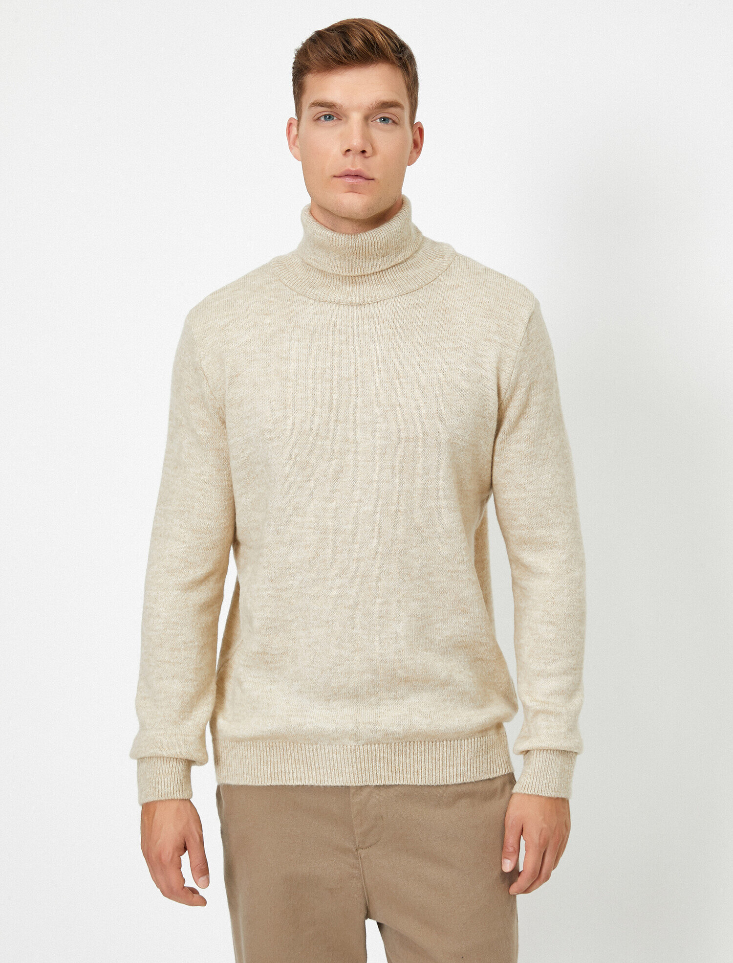   Boğazlı Triko Kazak Uzun Kollu