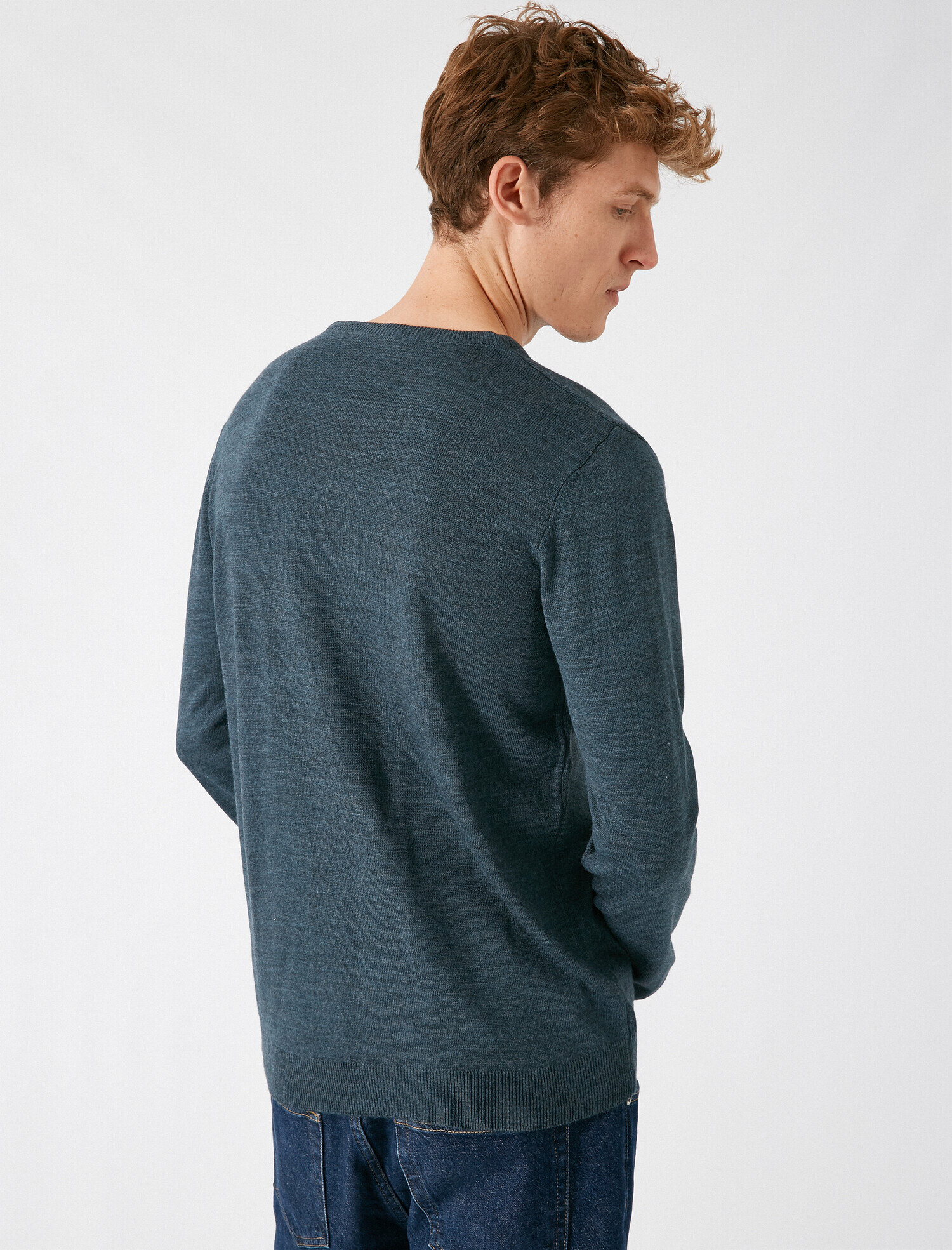   Basic Triko Kazak Bisiklet Yaka Uzun Kollu