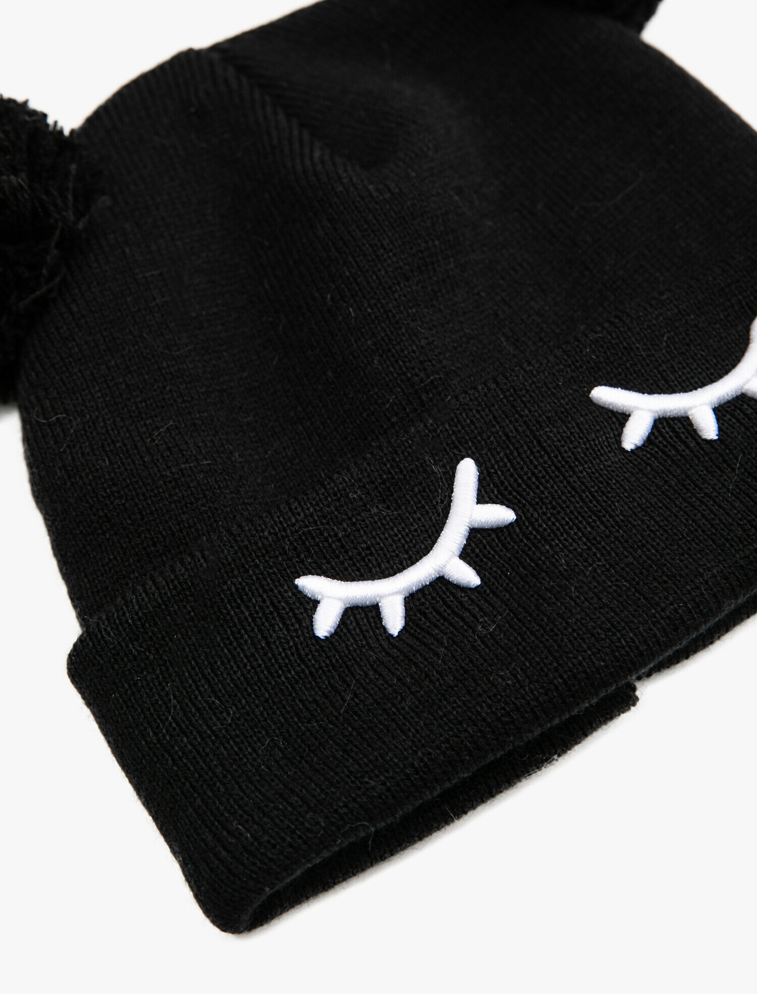  Kız Çocuk Ponponlu İşlemeli Bere