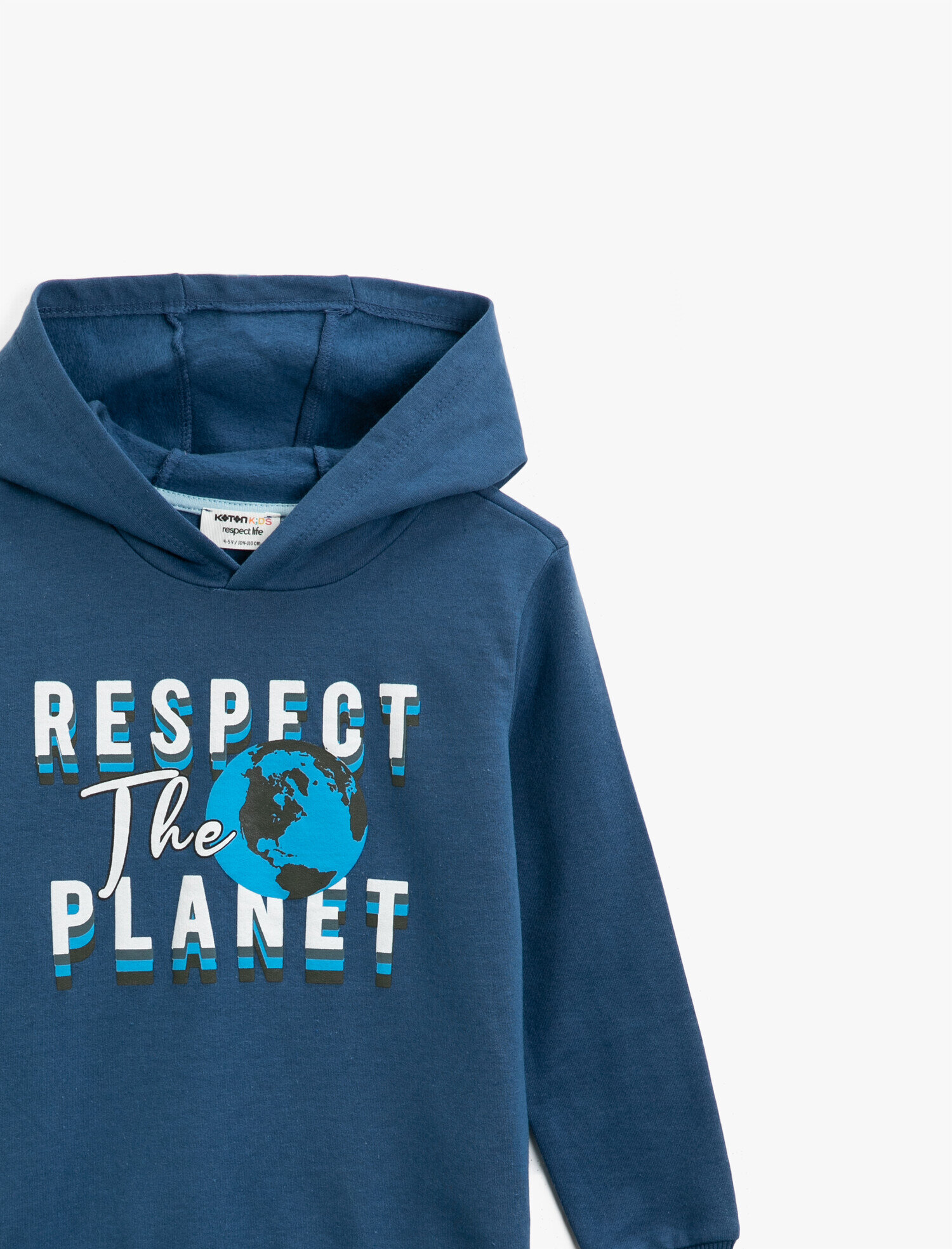  Erkek Çocuk Kapüşonlu Pamuklu Baskılı Uzun Kollu Sweatshirt