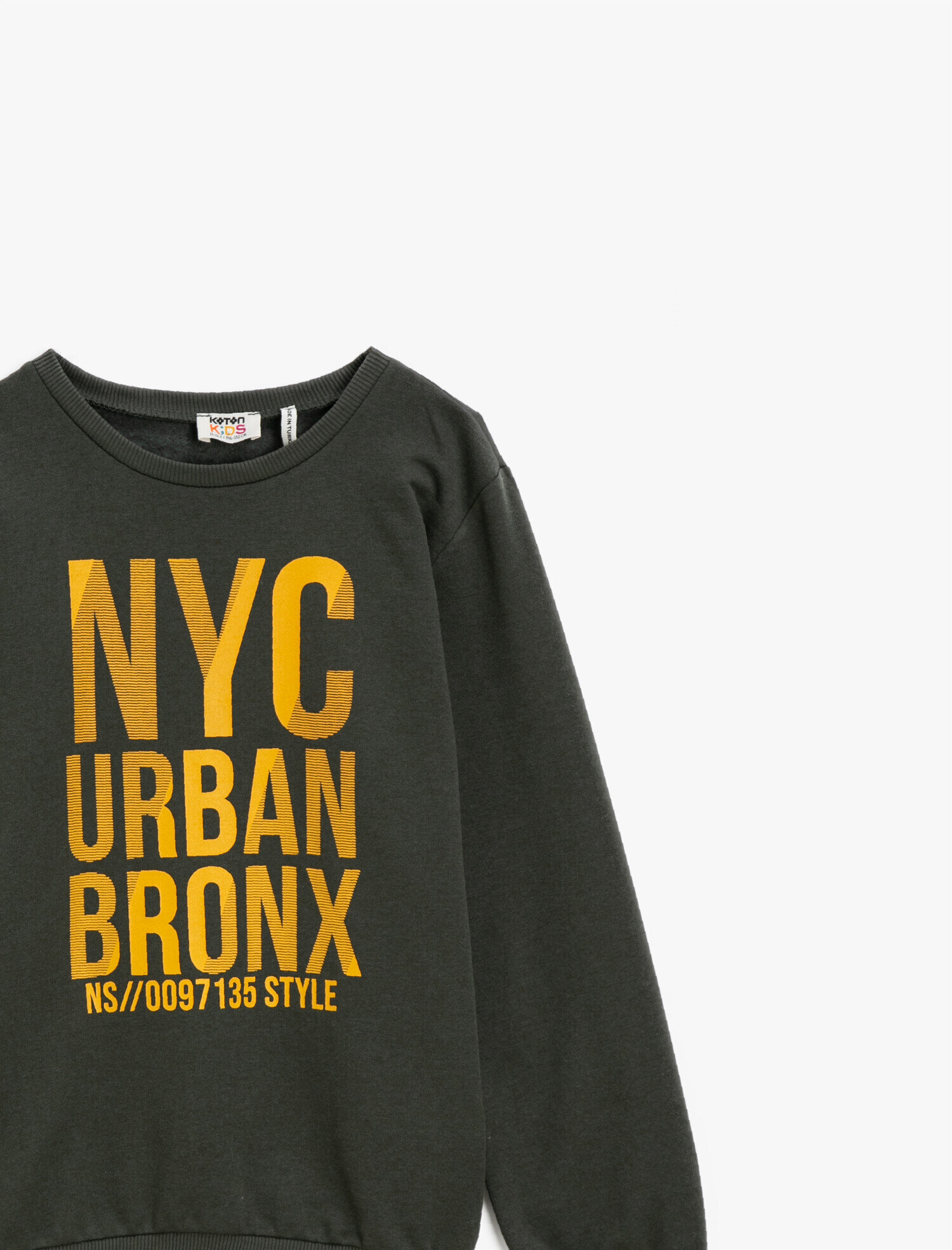 Erkek Çocuk Baskılı Bisiklet Yaka Uzun Kollu Sweatshirt