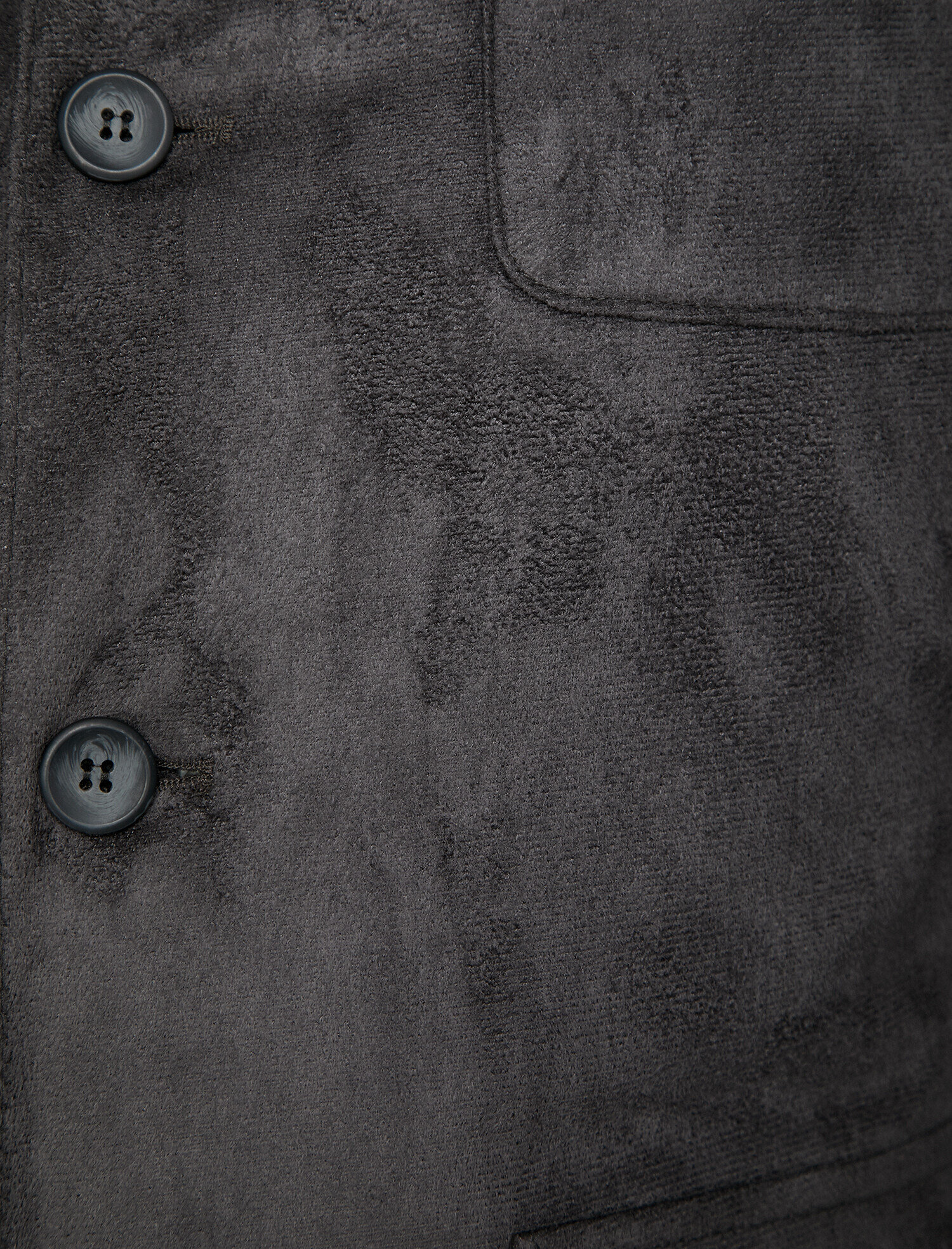   Süet Görünümlü Ceket Cep Detaylı Düğmeli