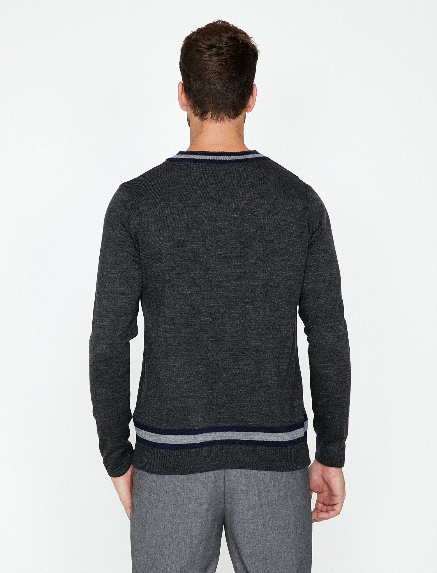   Çizgili Triko Kazak