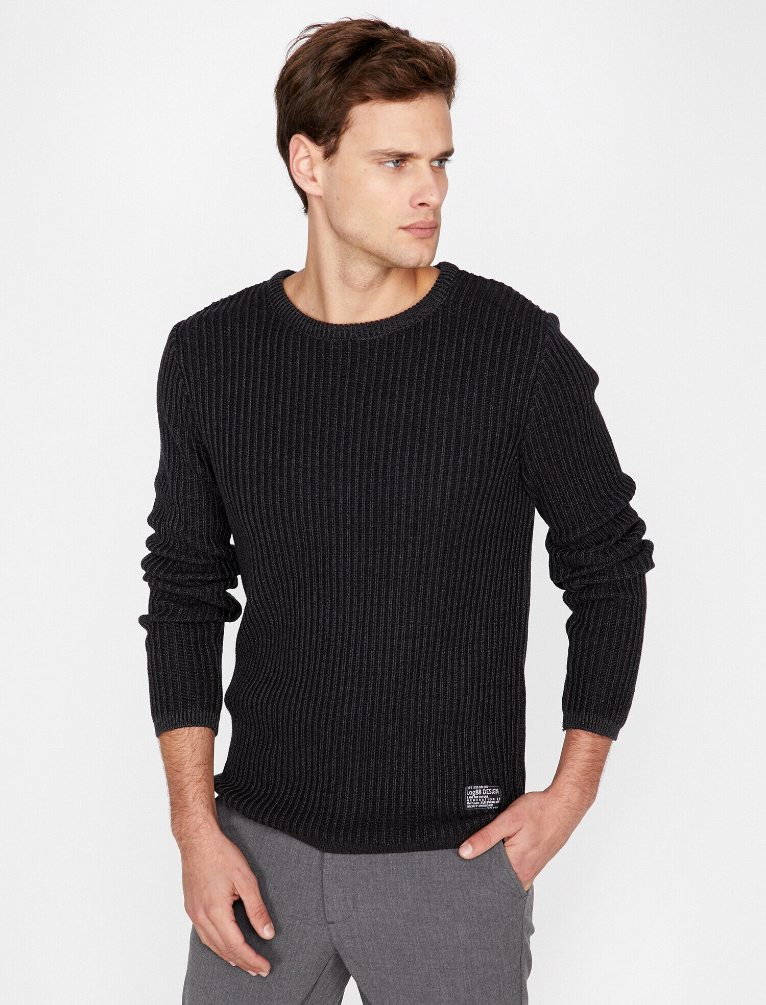   Bisiklet Yaka Triko Kazak