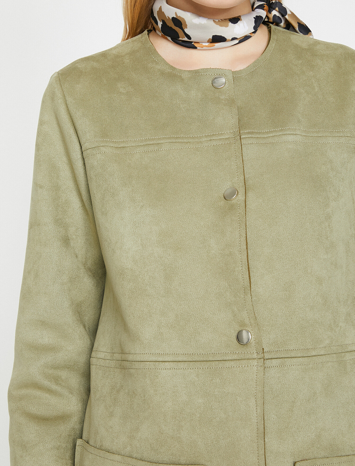   Süet Görünümlü Trençkot