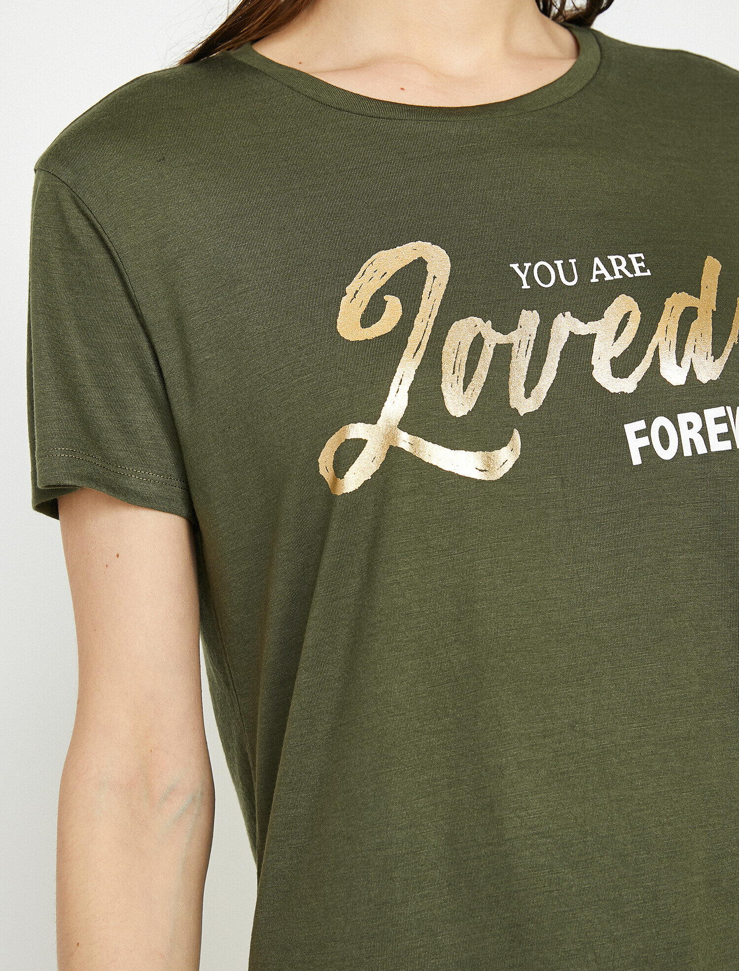   Varak Baskılı Bisiklet Yaka Tişört