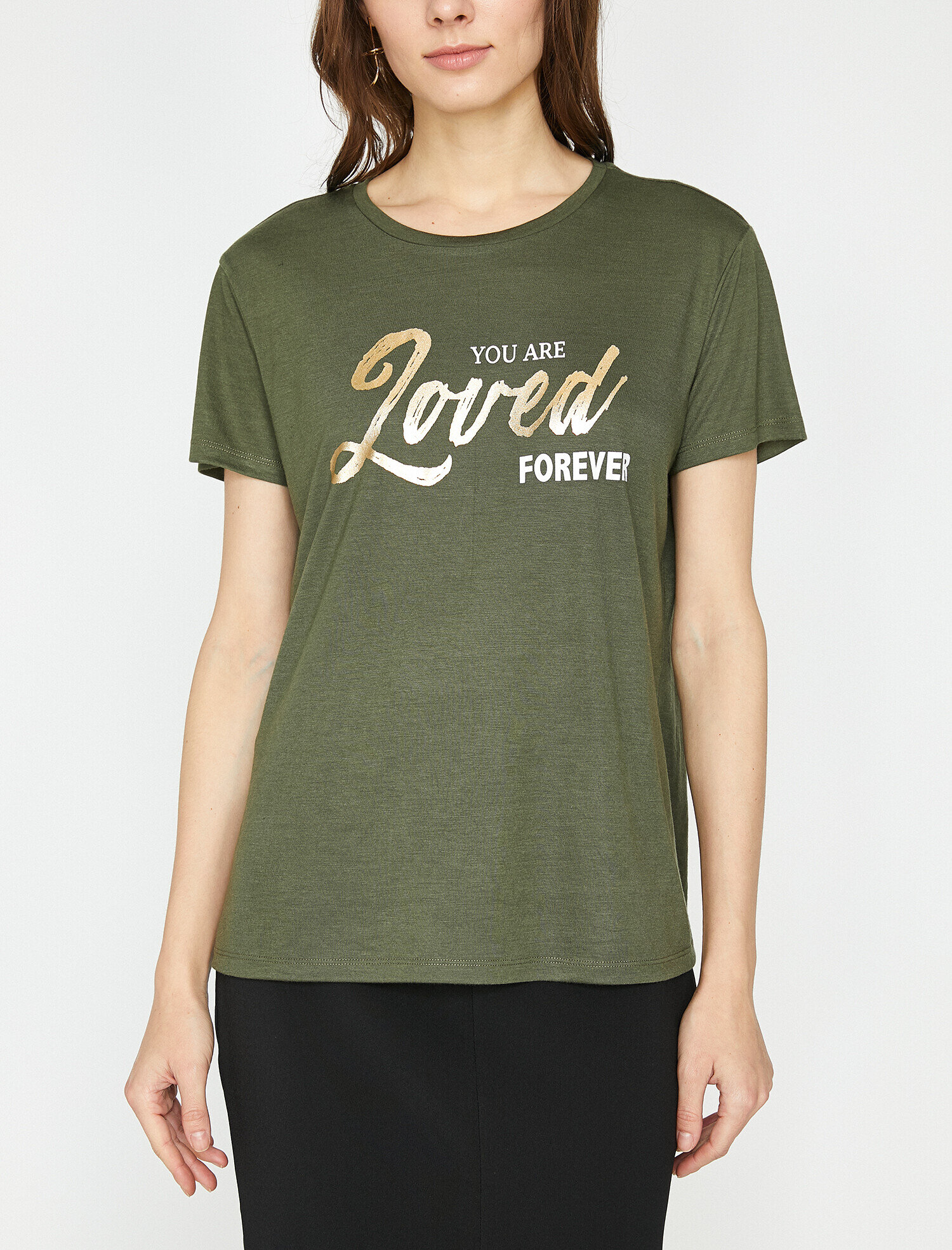   Varak Baskılı Bisiklet Yaka Tişört