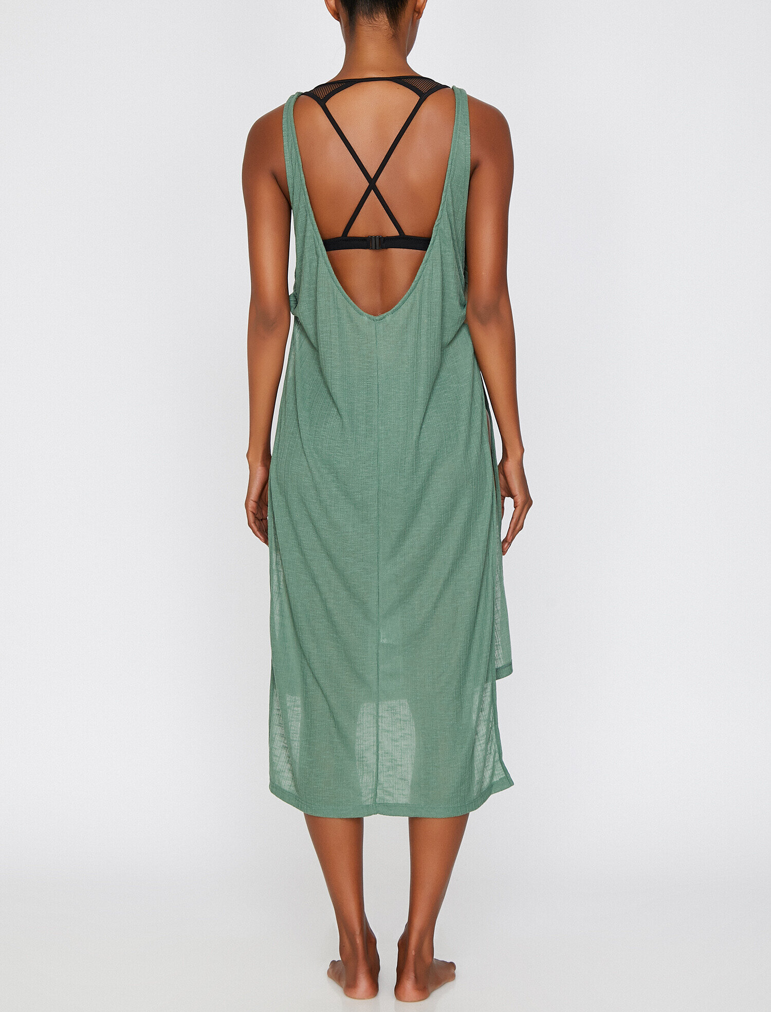   Plaj Elbisesi Kolsuz Büzgülü