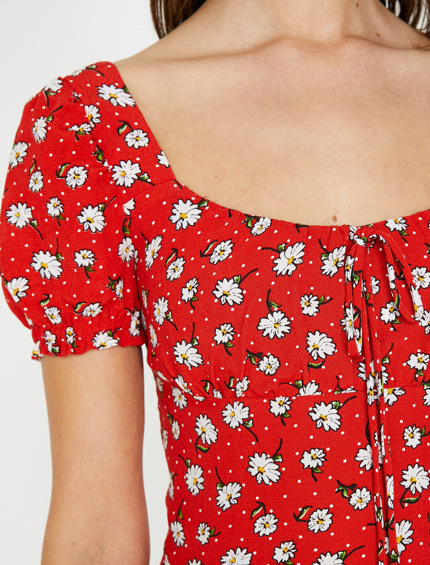   Çiçek Desenli Mini Elbise