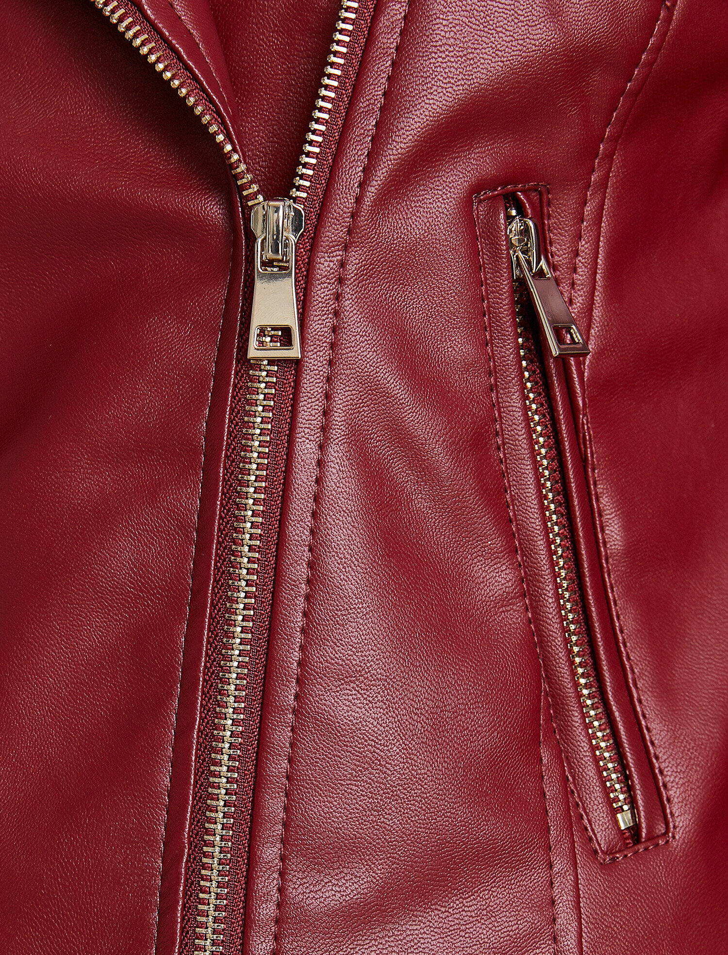   Deri Görünümlü Mont