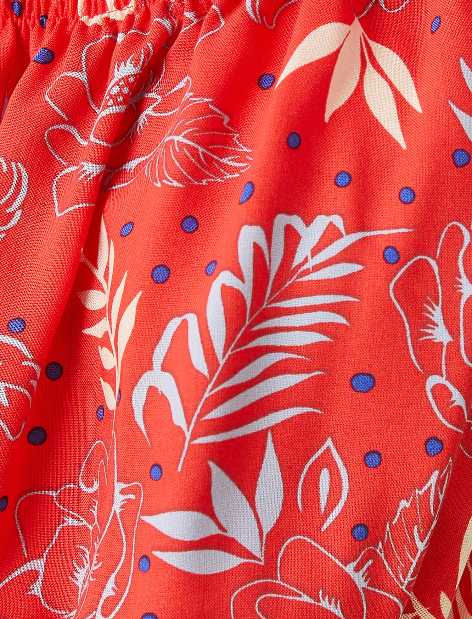   Crop Bluz Desenli Fırfırlı