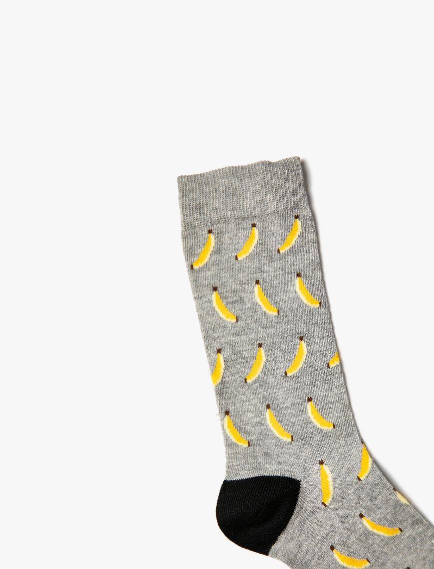  Erkek Muz Desenli Çorap