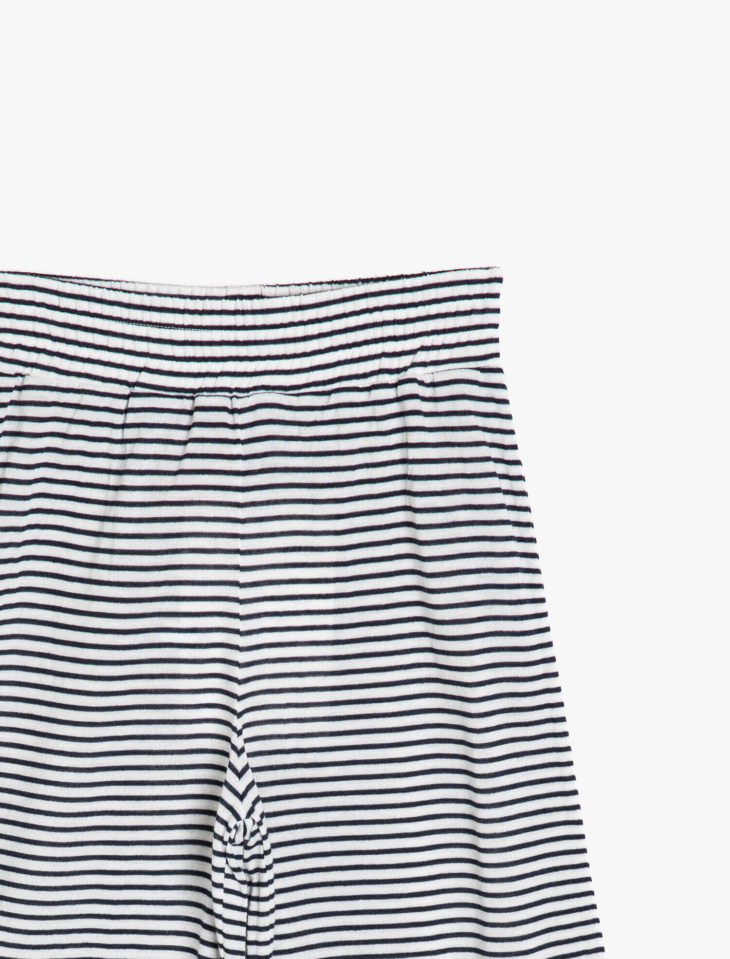  Kız Çocuk Çizgili Yumuşak Esnek Kumaştan Capri Boy Beli Lastikli Bol Dökümlü Pantolon