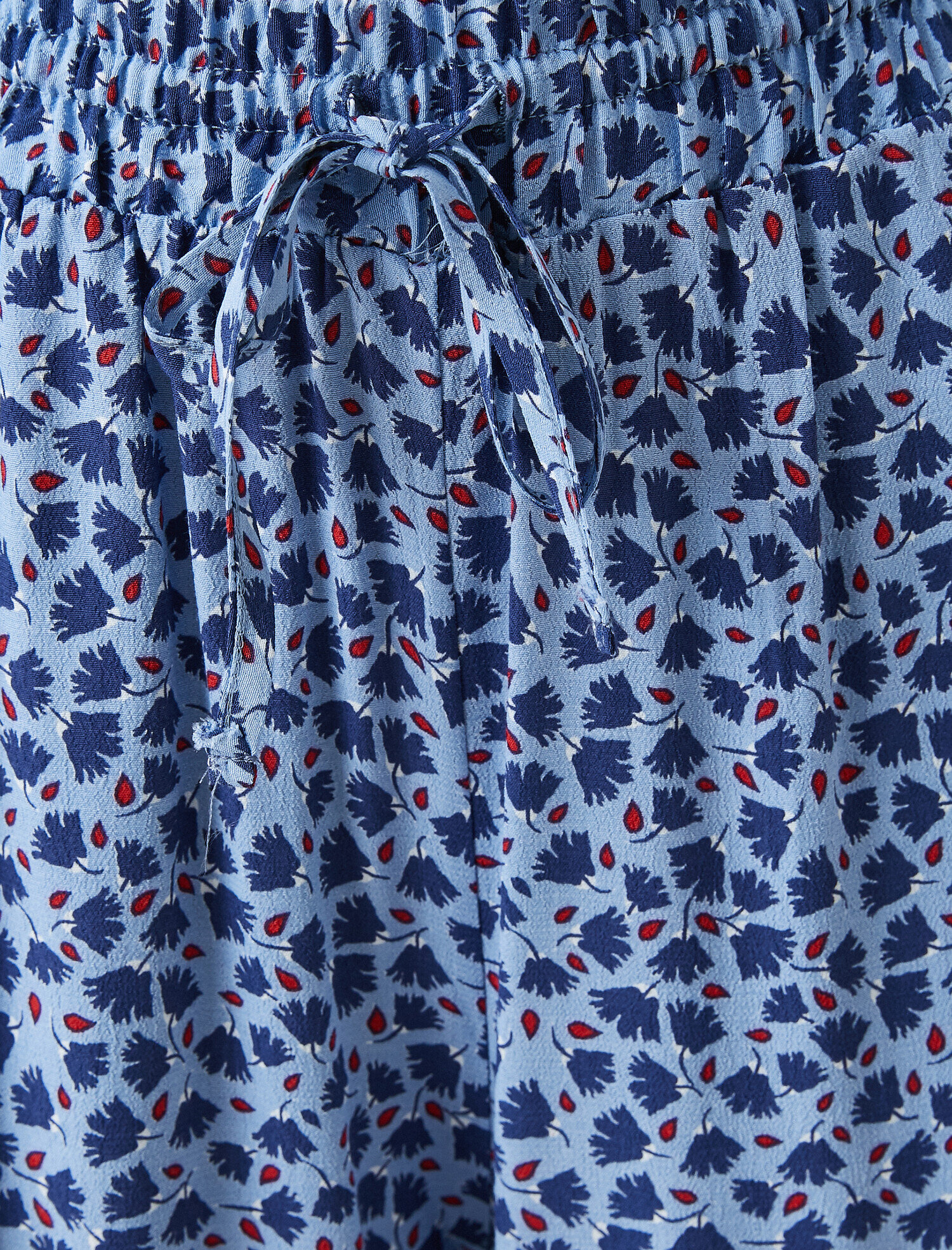   Desenli Beli Lastikli Dökümlü Pantolon