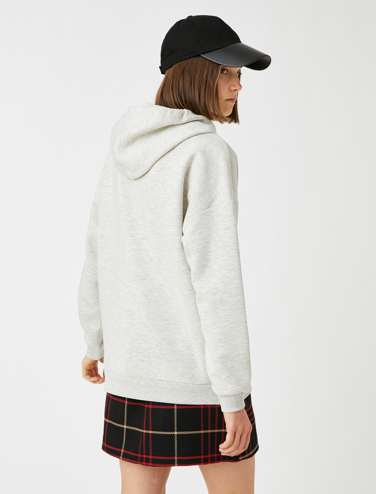   Baskılı Kapüşonlu Kolej Sweatshirt
