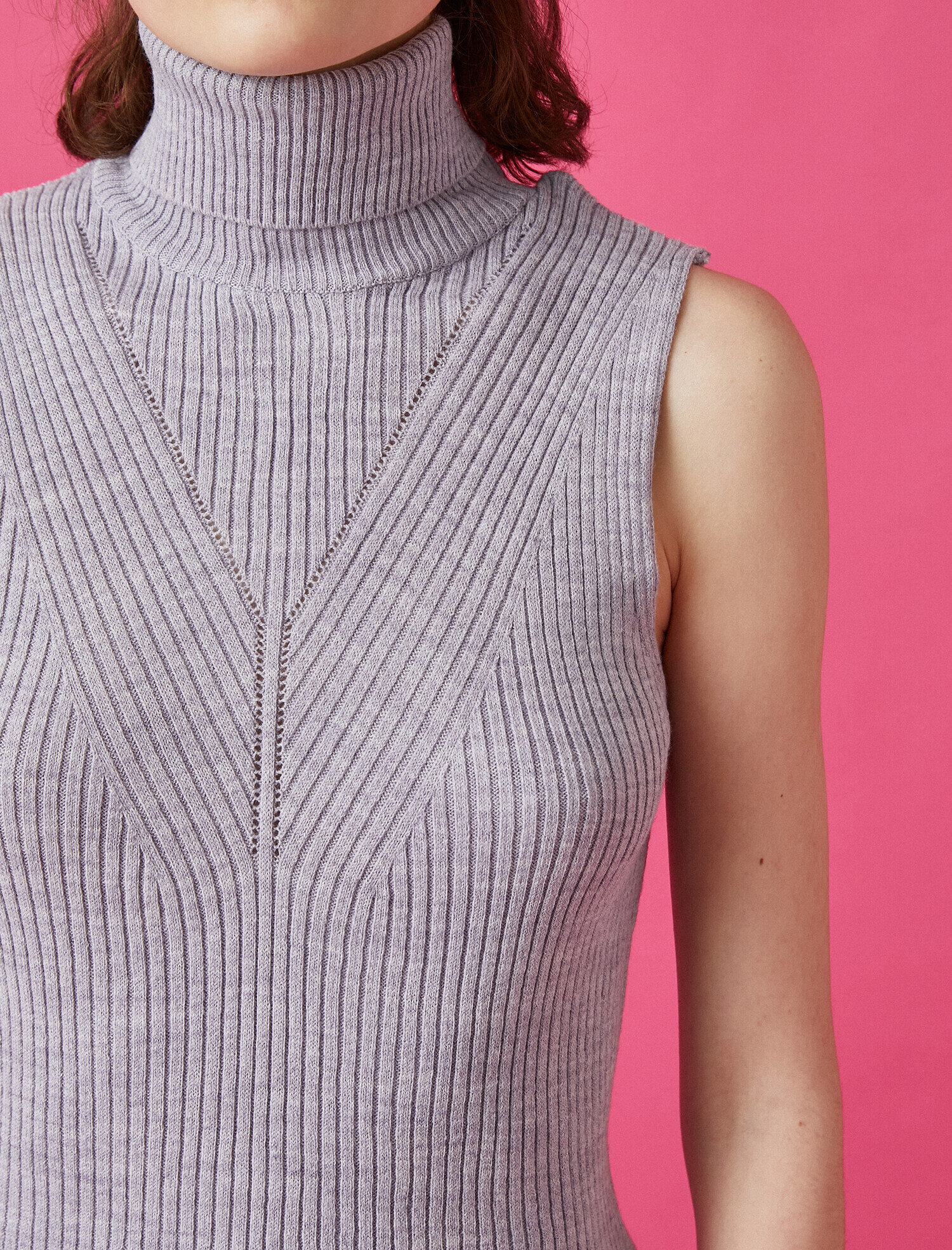   Balıkçı Yaka Kolsuz Triko Kazak