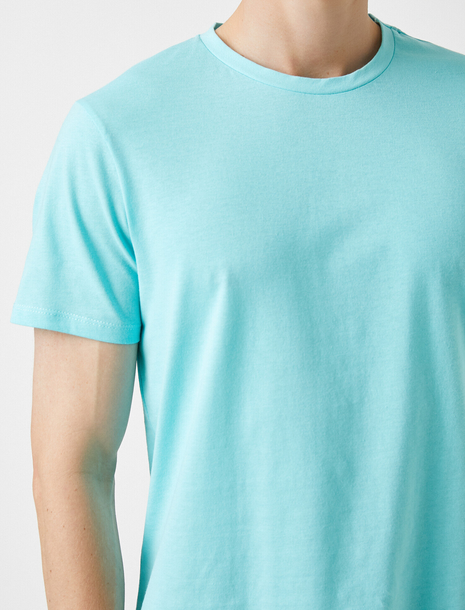   Bisiklet Yaka Tişört Pamuklu