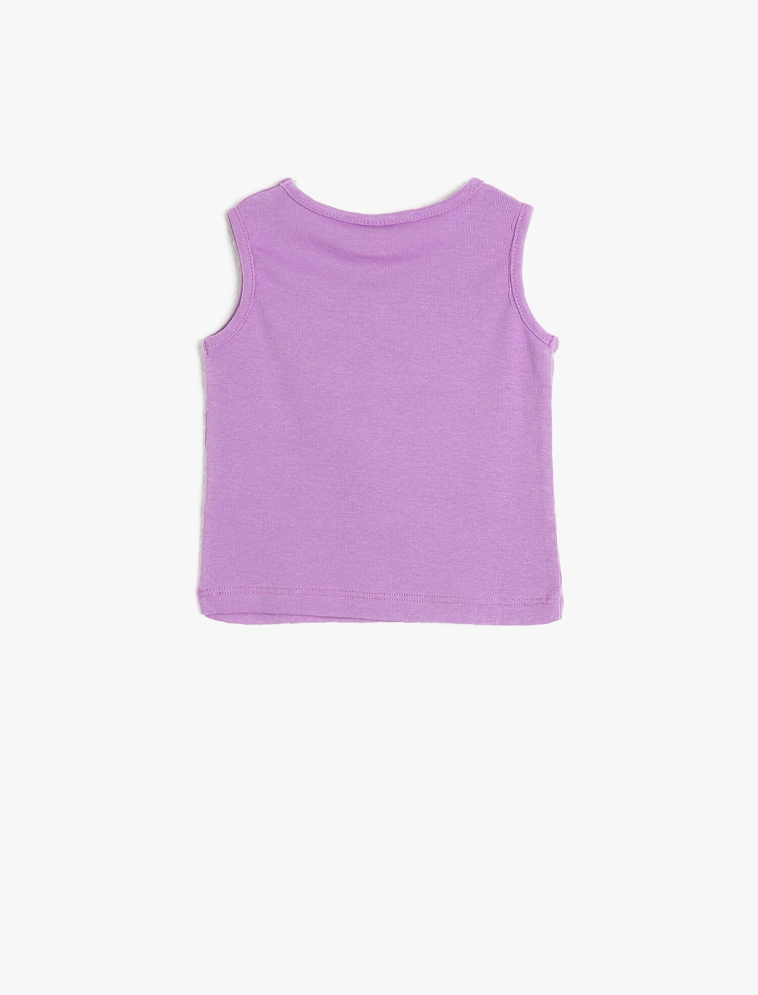  Kız Bebek Bisiklet Yaka Kolsuz Sim Detaylı Tişört