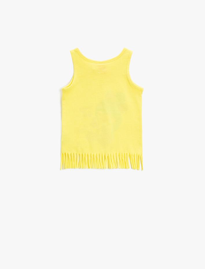 Kız Bebek Püsküllü Atlet Pamuklu Baskılı