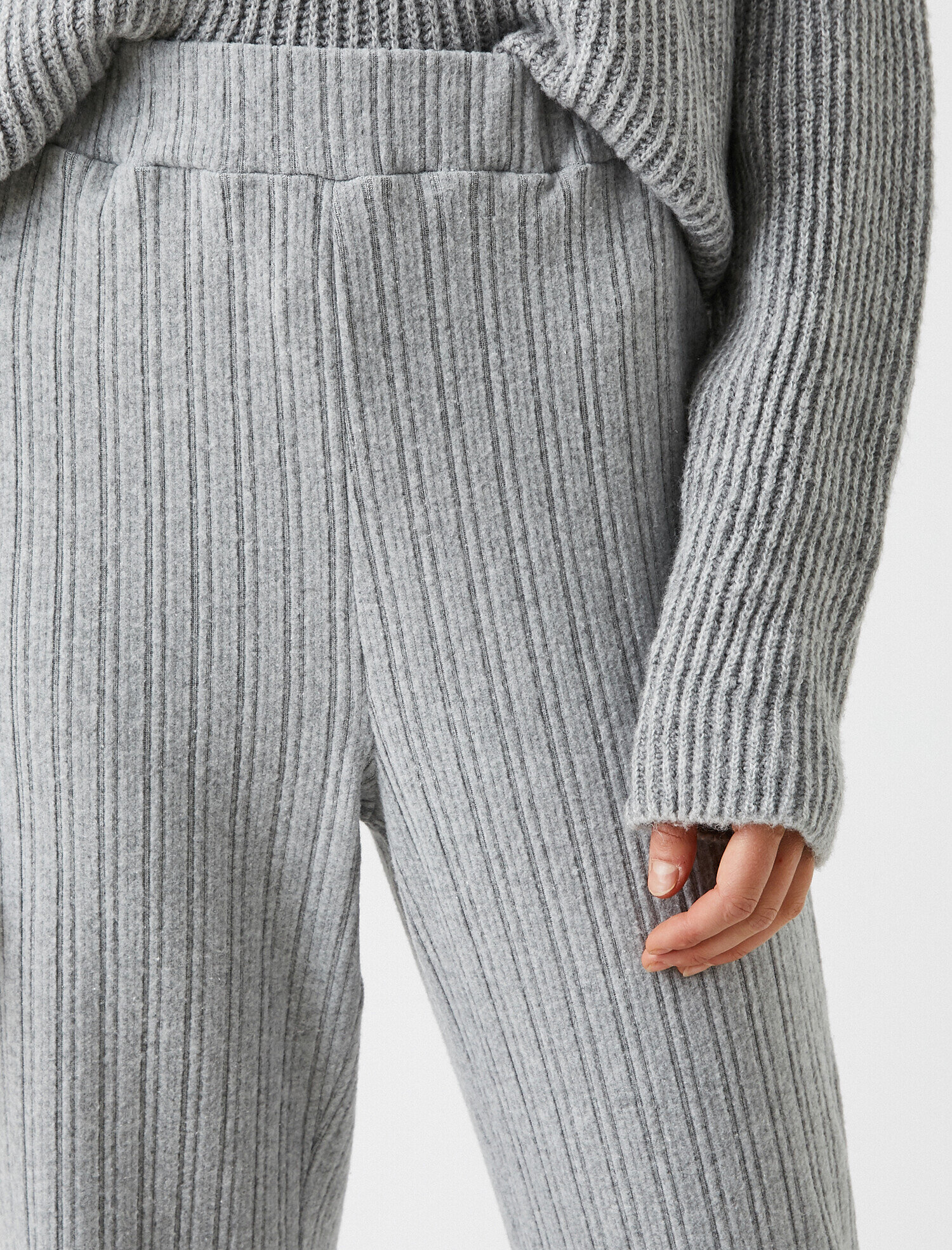   Yüksek Bel Bol Paça Pantolon Fitilli