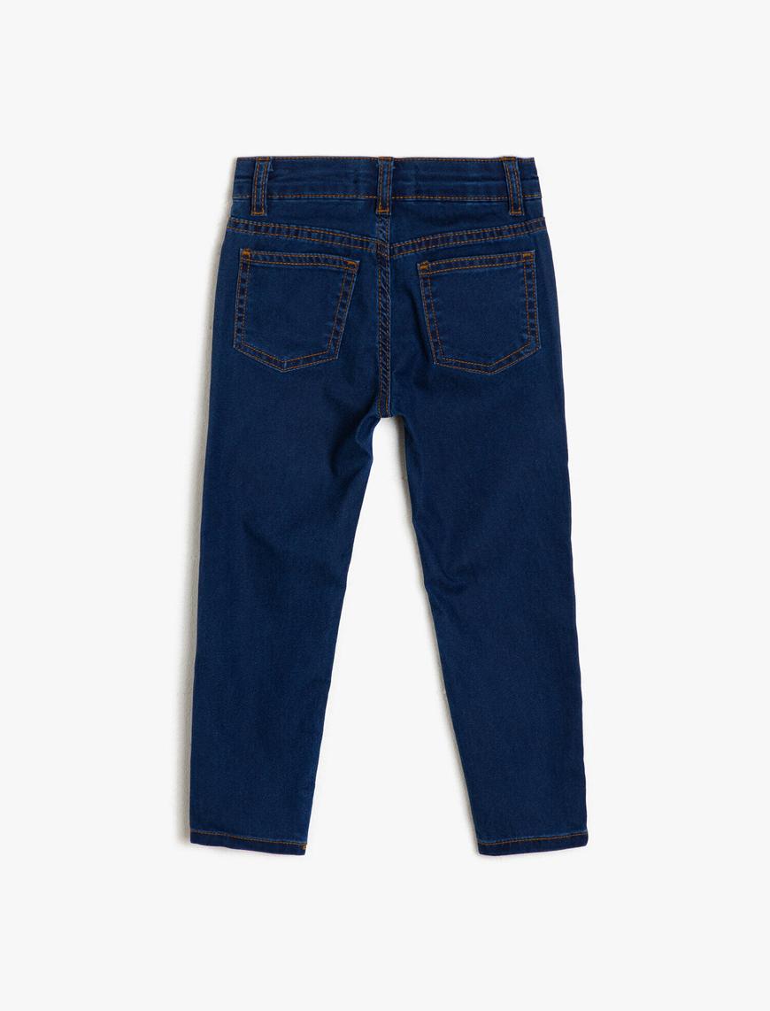  Erkek Çocuk Kot Pantolon Cepli - Slim Jean