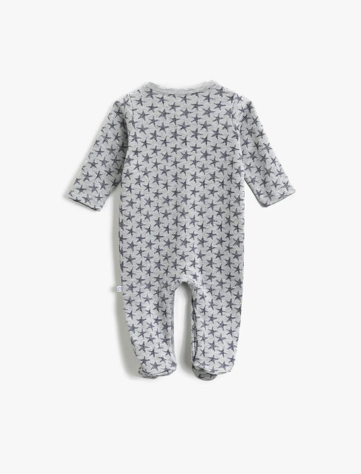 Erkek Bebek Baskılı Tulum Pamuklu Cepli