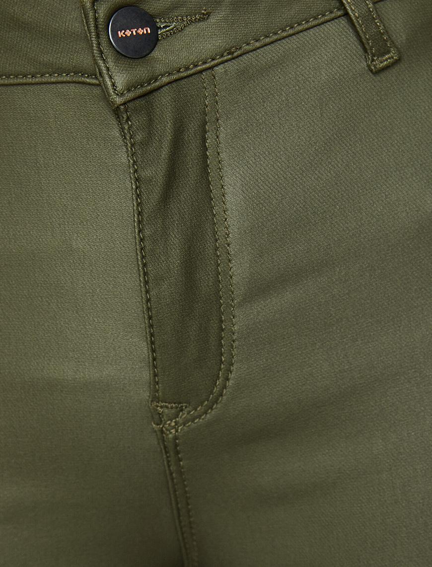   Deri Görünümlü Pantolon