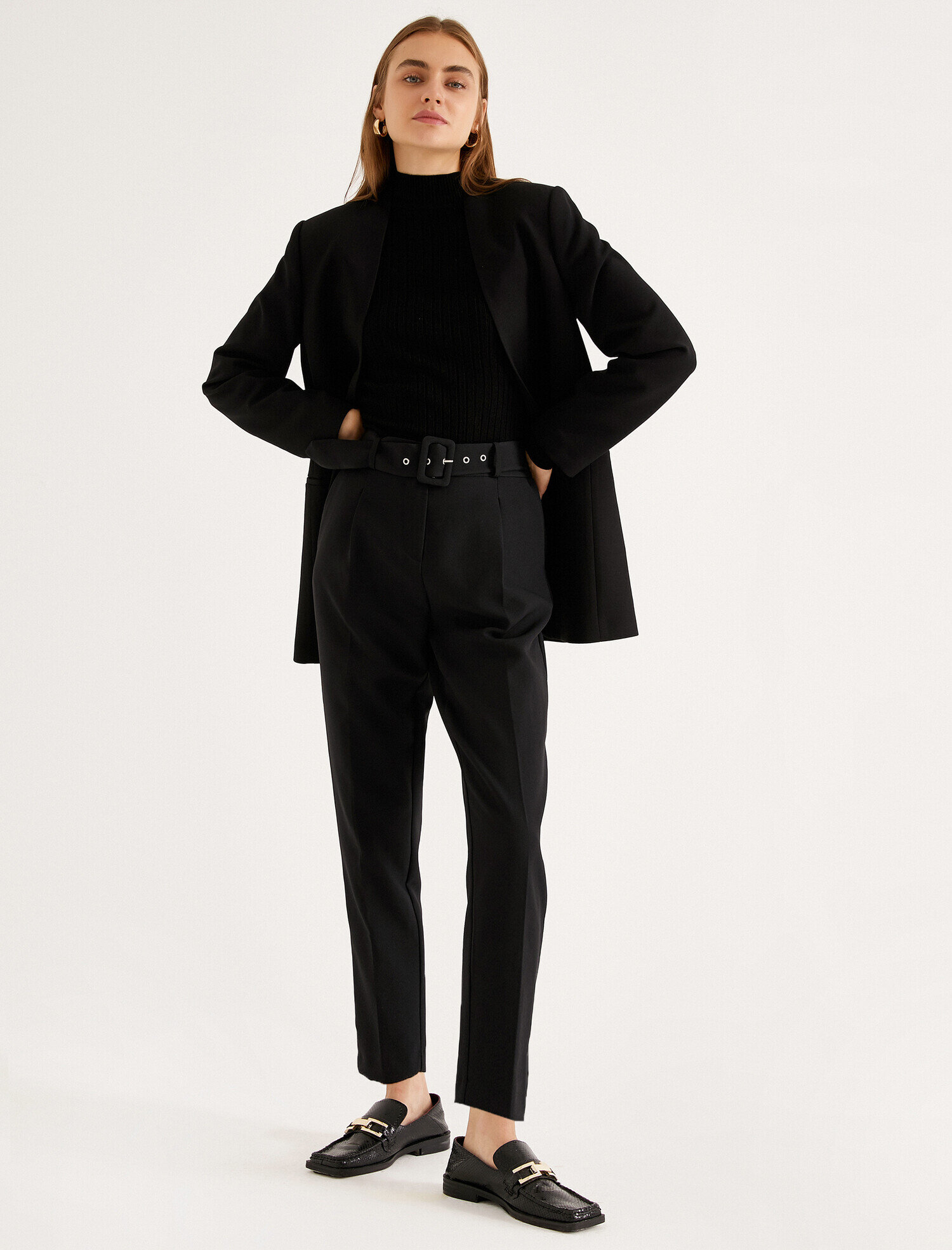   Kemerli Crop Pantolon