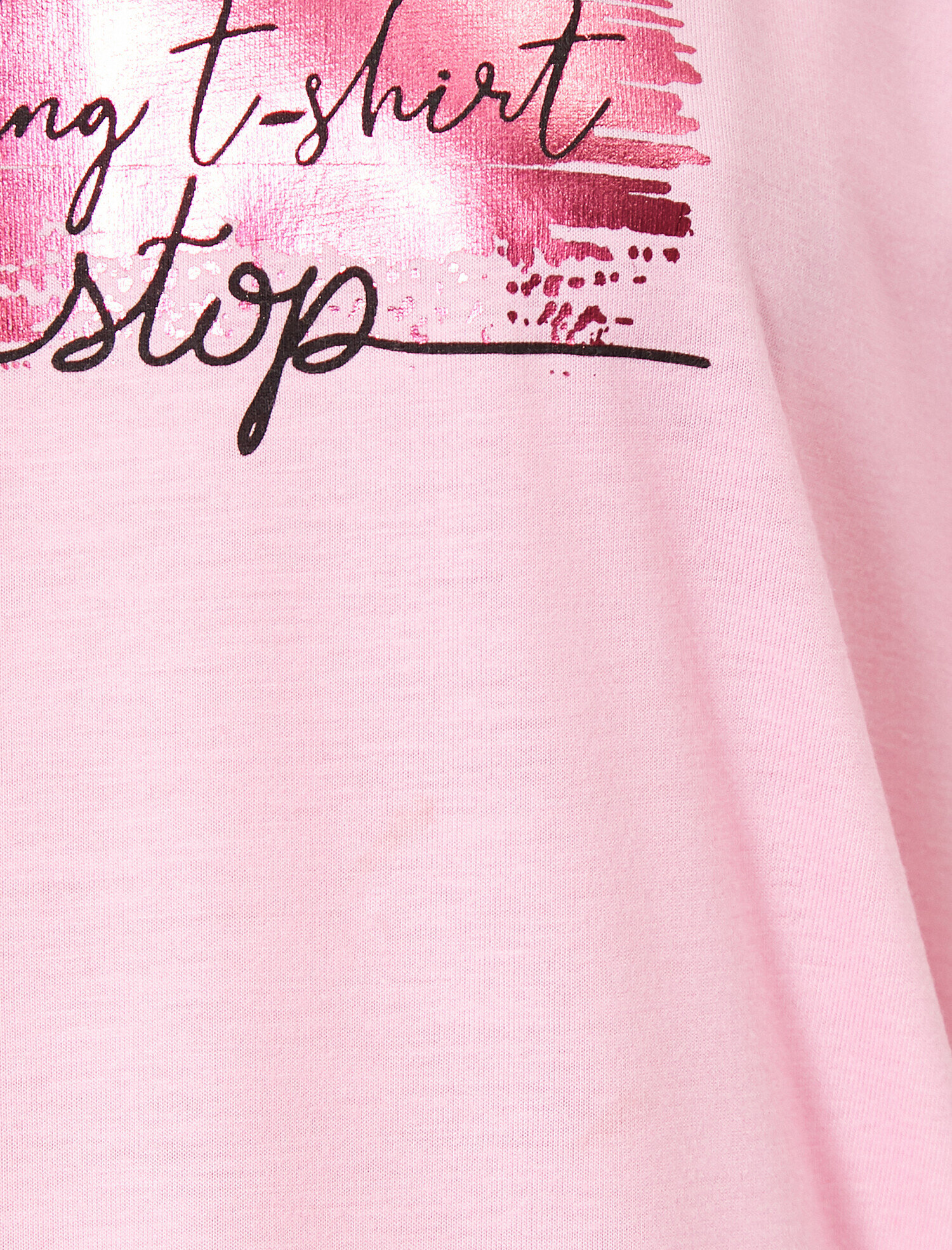   Bisiklet Yaka Kısa Kollu Yazılı Baskılı Tişört