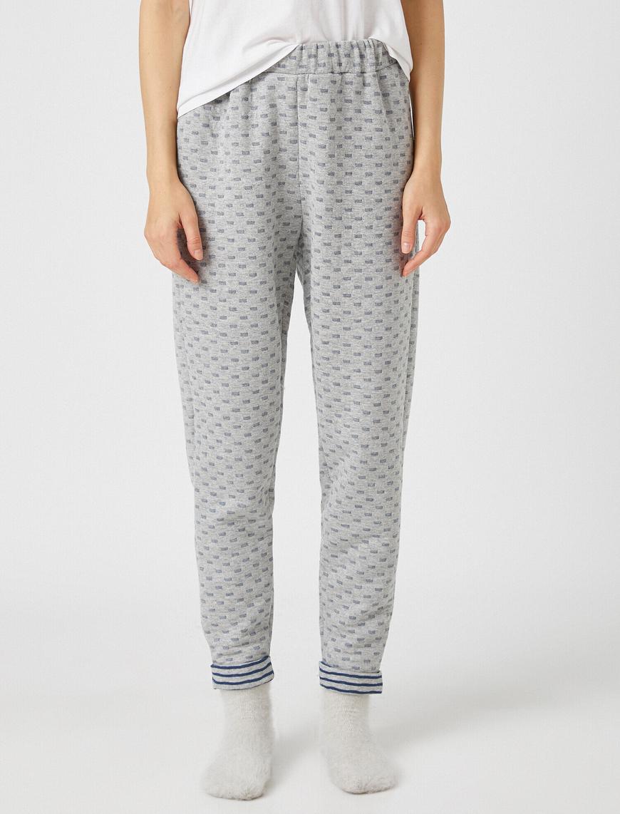   Pamuklu Geometrik Desenli Pijama Altı
