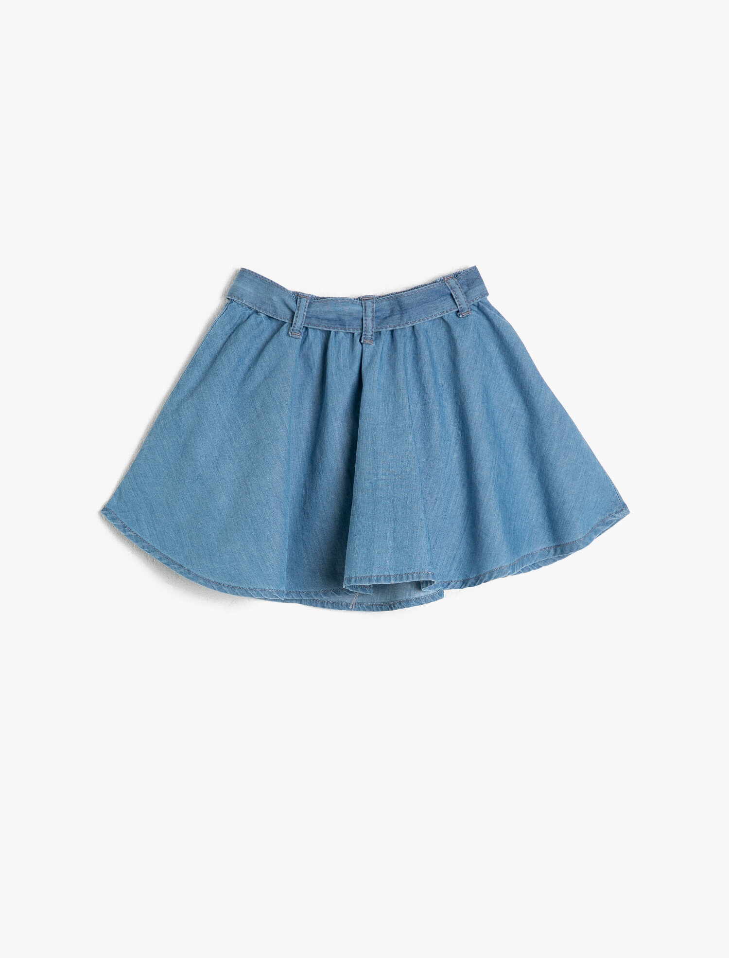 Kız Bebek Beli Bağlamalı Jean Etek