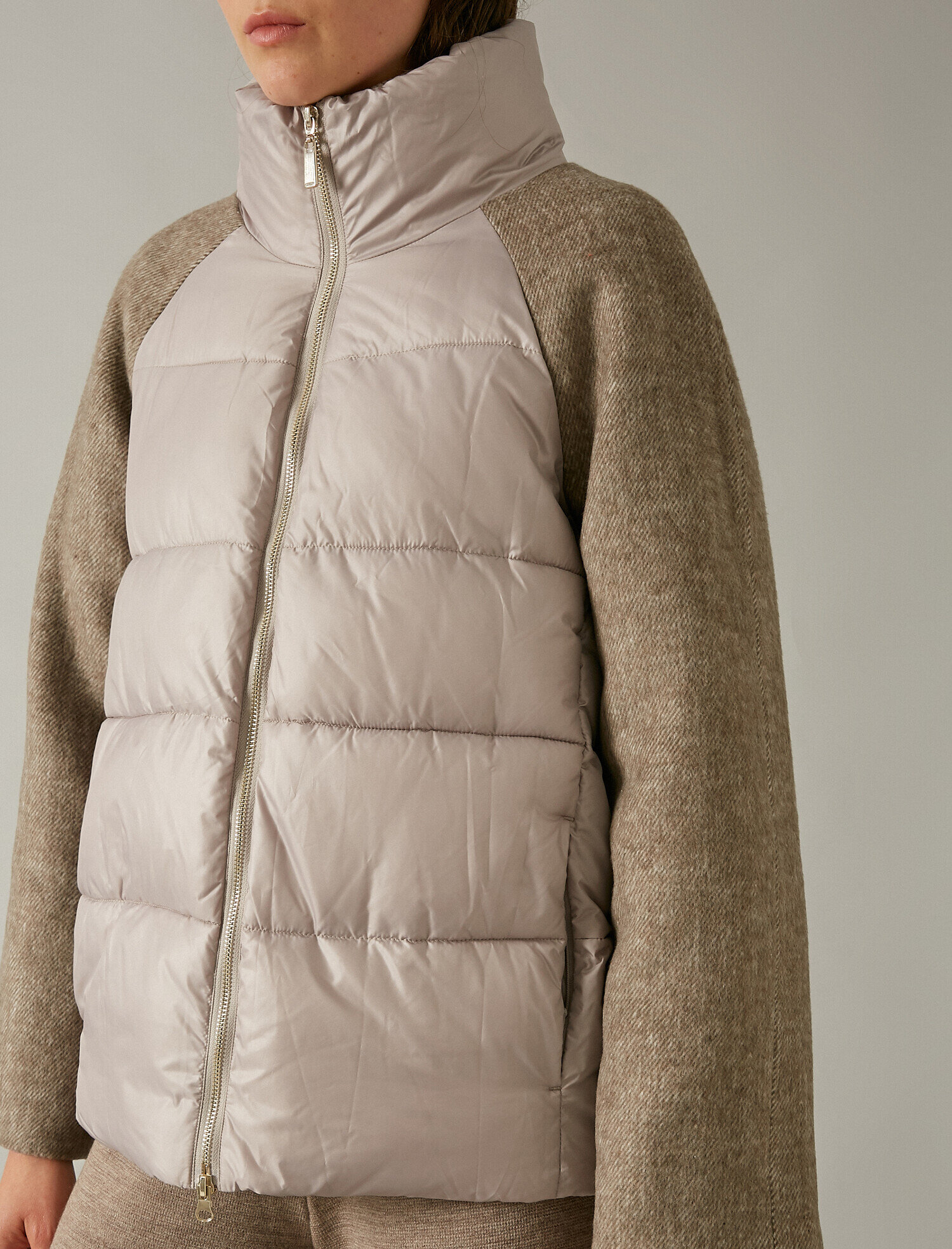   Kapitoneli Fermuarlı Şişme Mont