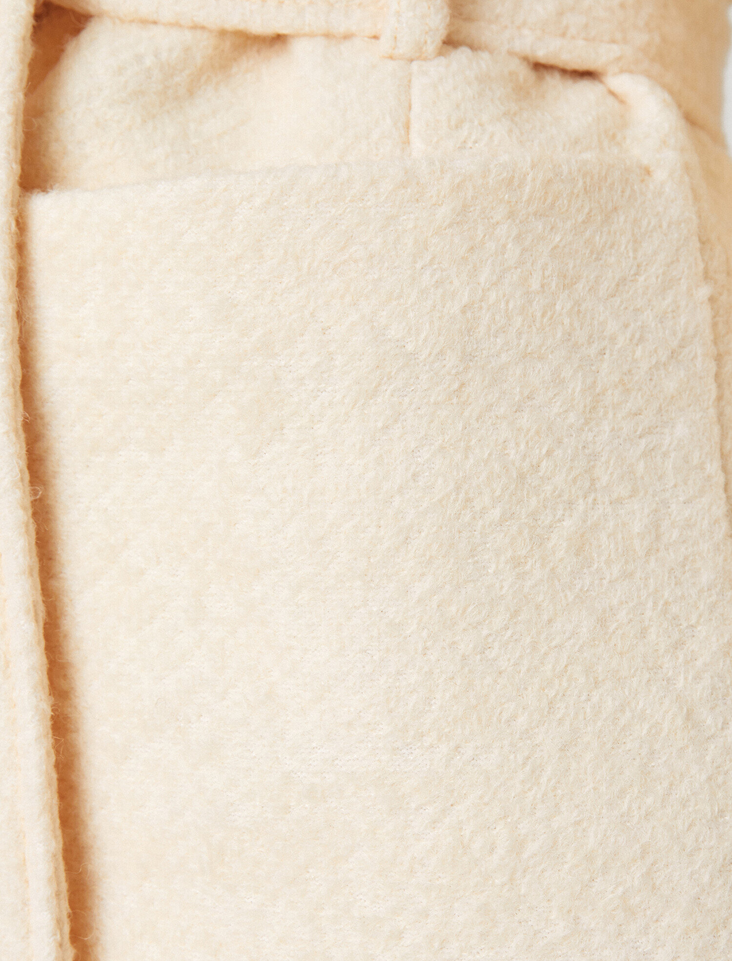   Suni Kürk Detaylı Kemerli Cepli Kaban