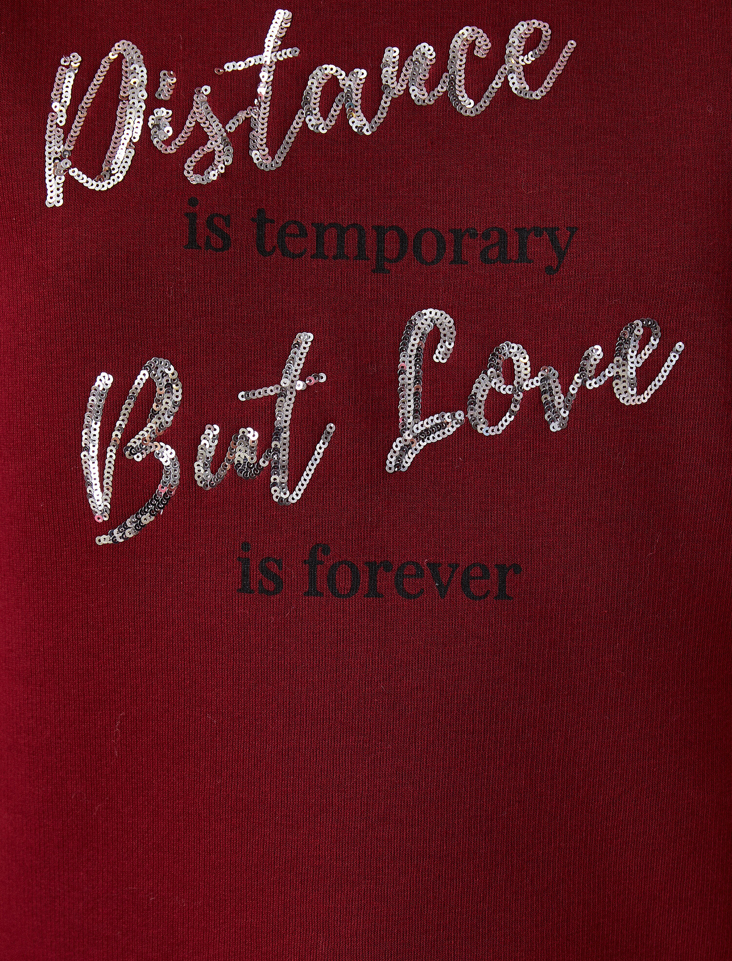 Pamuklu Bisiklet Yaka Pullu Sweatshirt