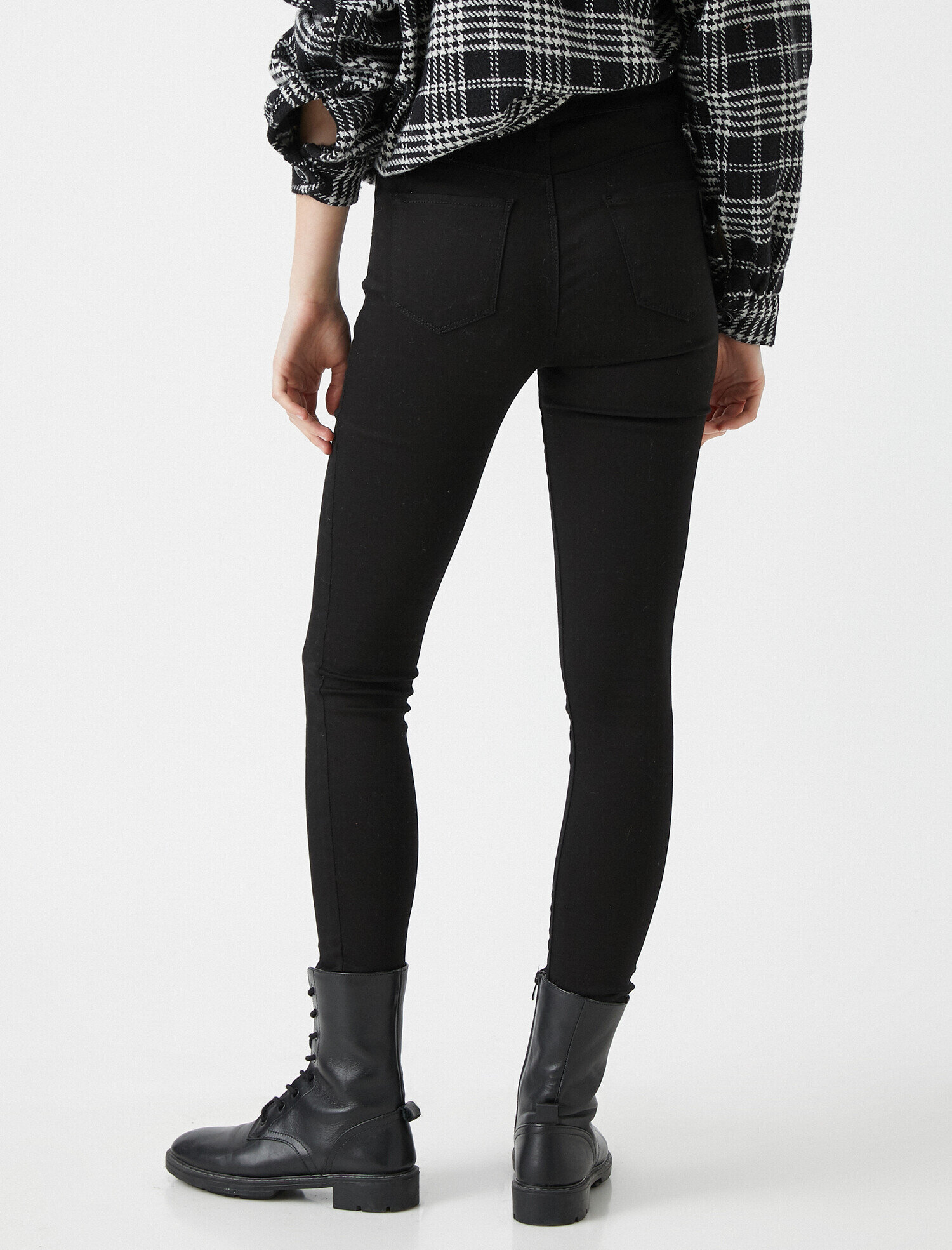   Pamuklu Yüksek Bel Dar Kesim Dar Paça Pantolon