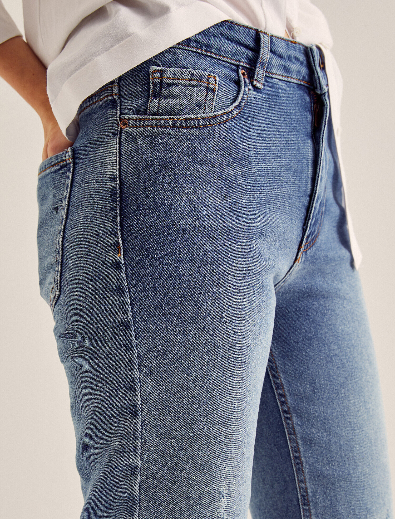   Eve Slim Jean - Yüksek Bel Normal Kesim Hafif Düz Paça Pantolon