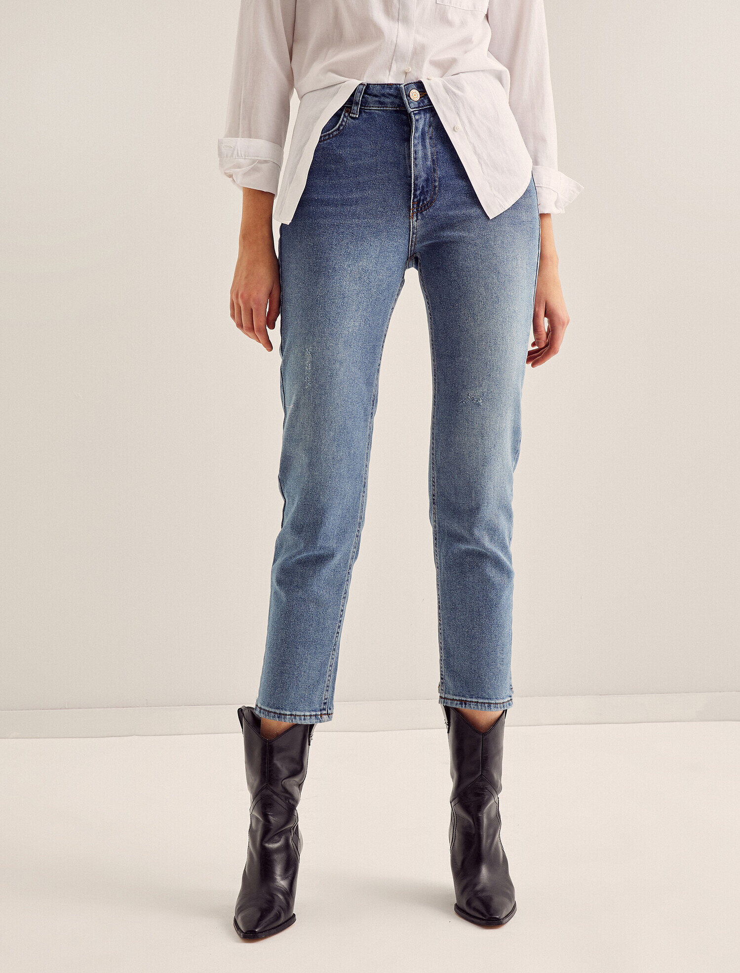   Eve Slim Jean - Yüksek Bel Normal Kesim Hafif Düz Paça Pantolon