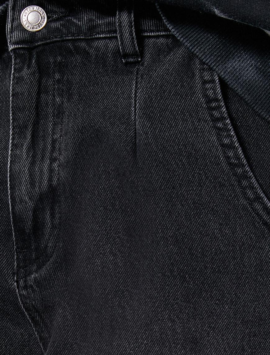   Slouchy Jean - Yüksek Bel Baldırı Bol Paçada Darlaşan Salaş Kesim Pantolon