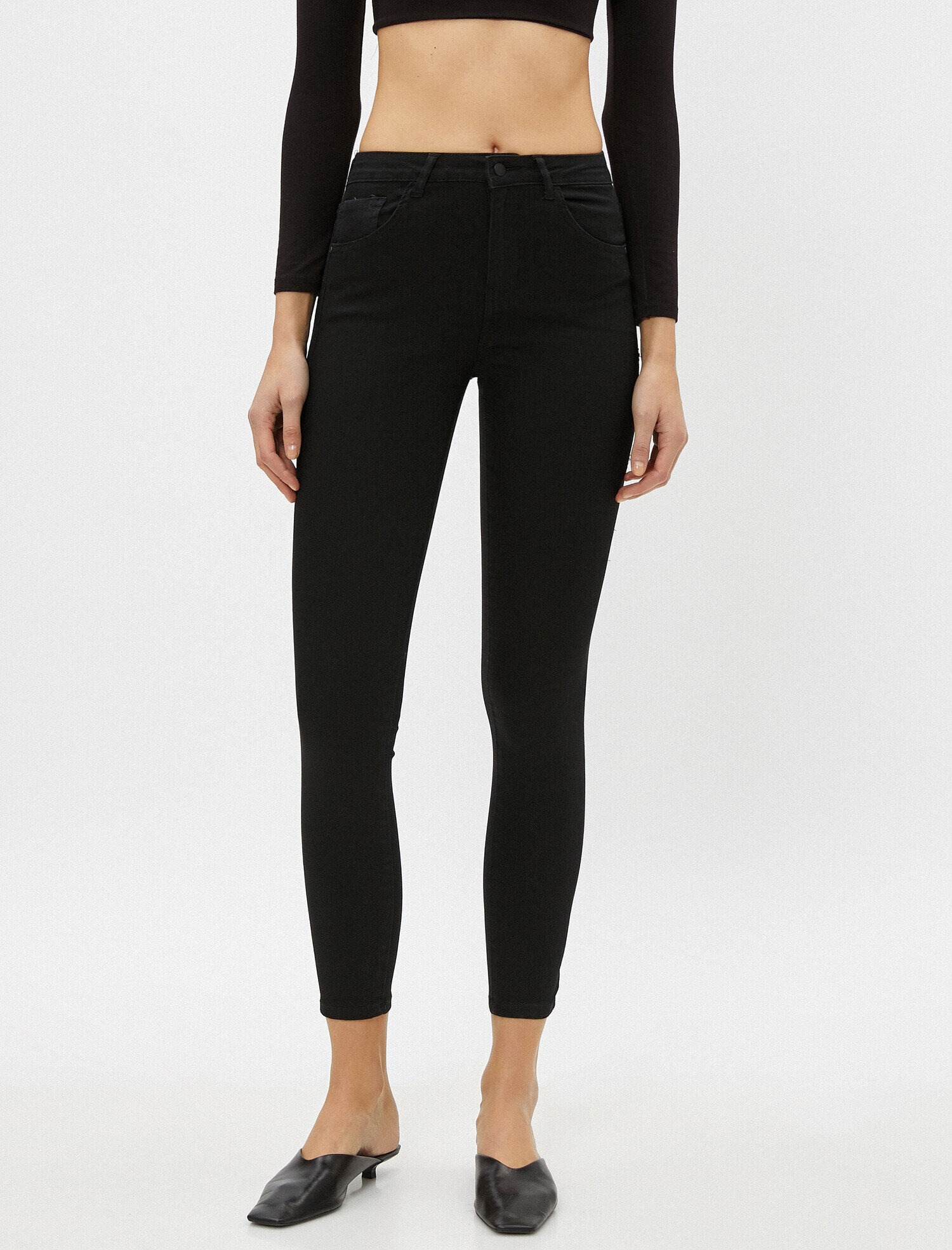   Dar Paça Kot Pantolon Dar Kesim Yüksek Bel - Carmen Jean