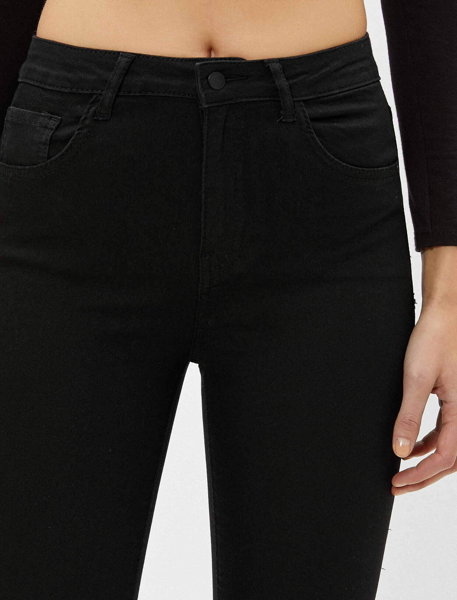   Dar Paça Kot Pantolon Dar Kesim Yüksek Bel - Carmen Jean