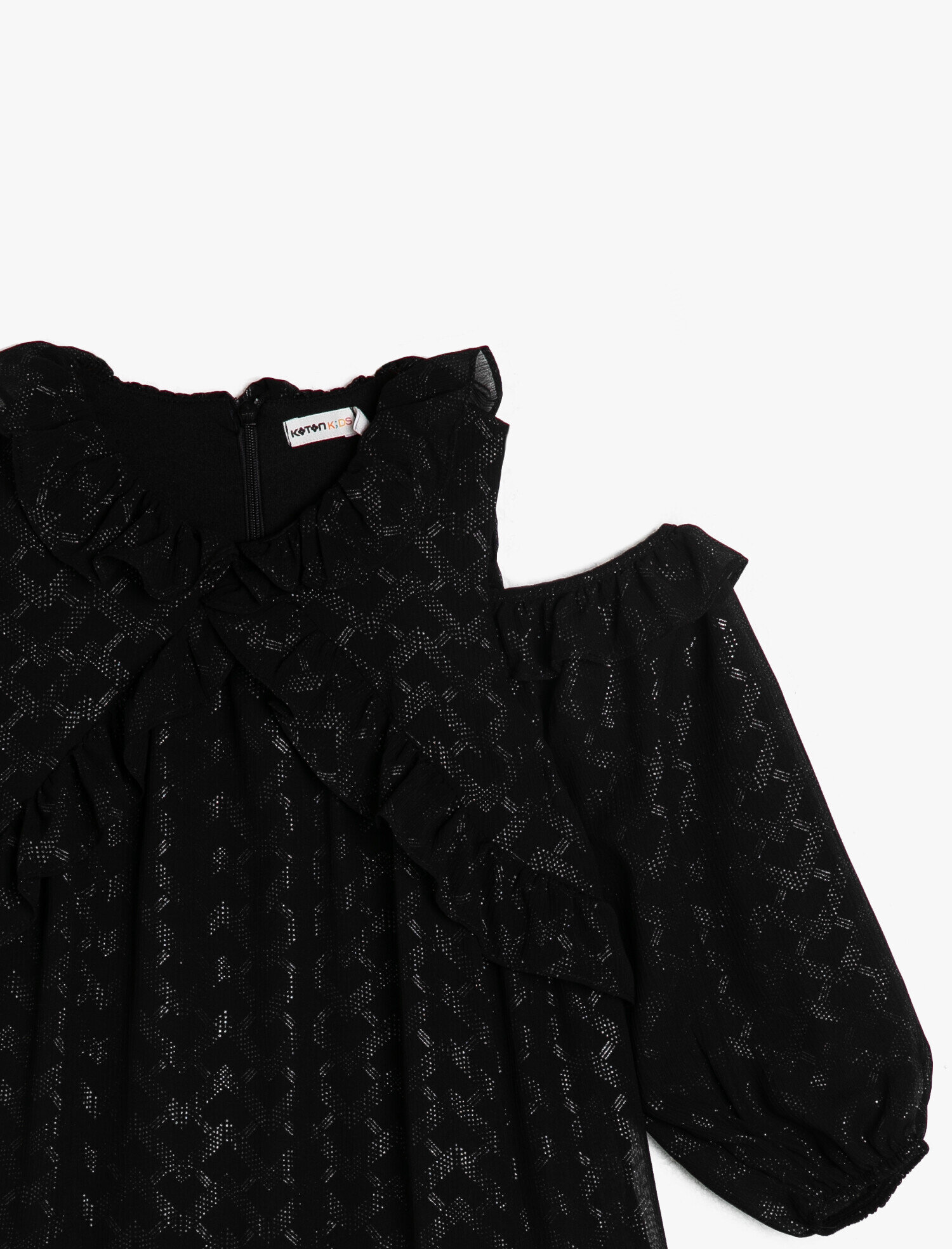  Kız Çocuk Omuz Detaylı Elbise