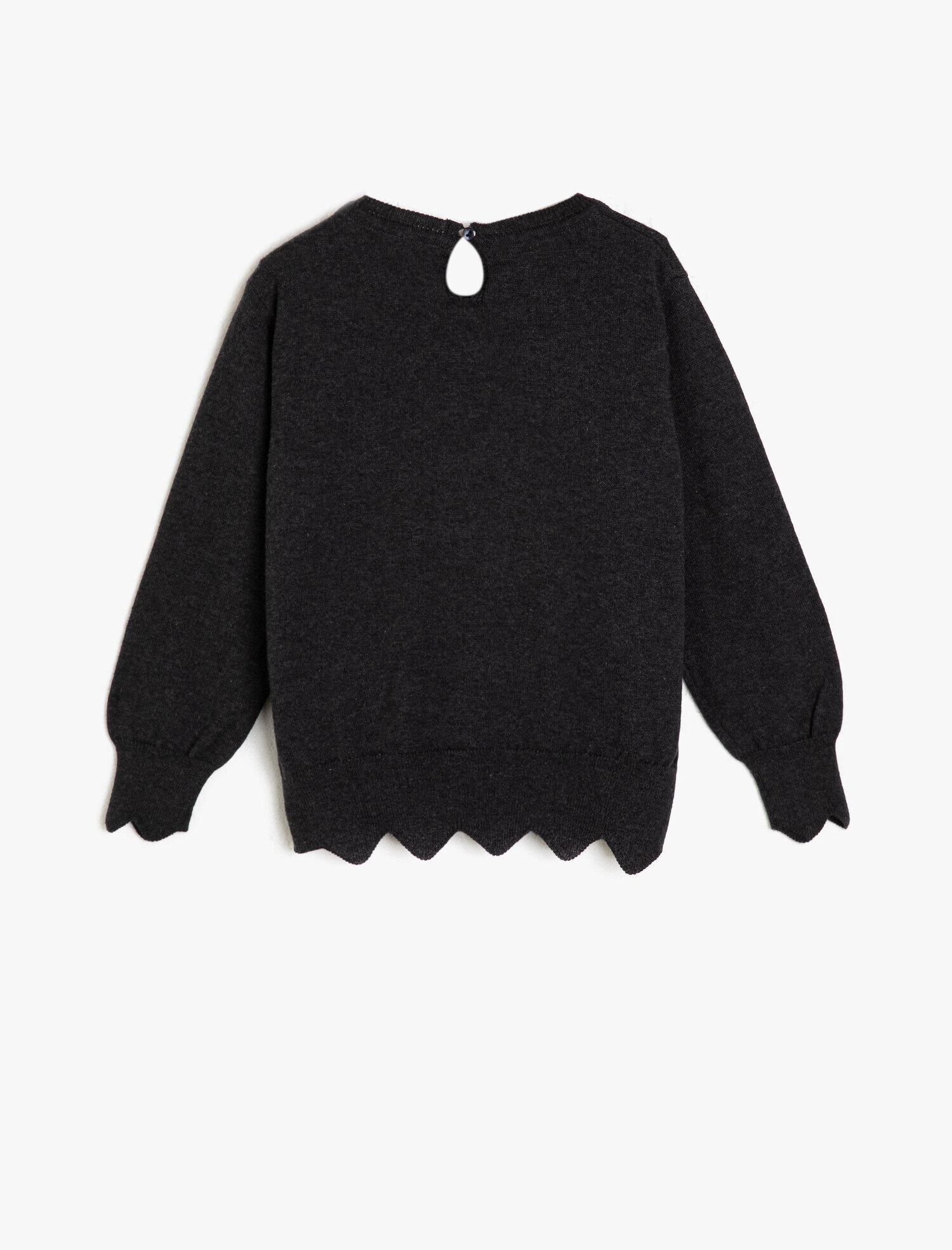  Kız Çocuk Pul Detaylı Triko Kazak