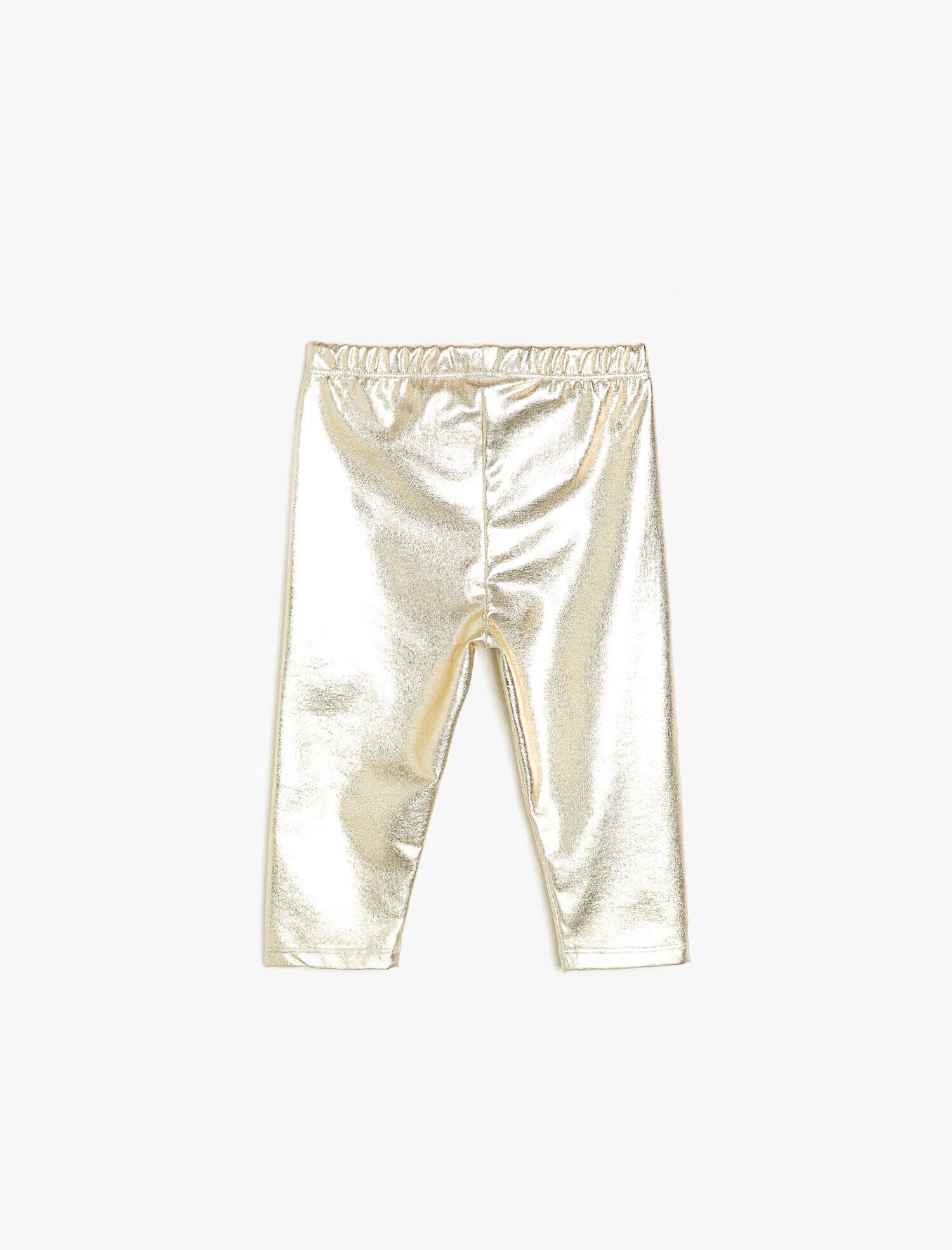 Kız Çocuk Parlak Esnek Kumaştan Normal Bel Diz Altı Capri Tayt