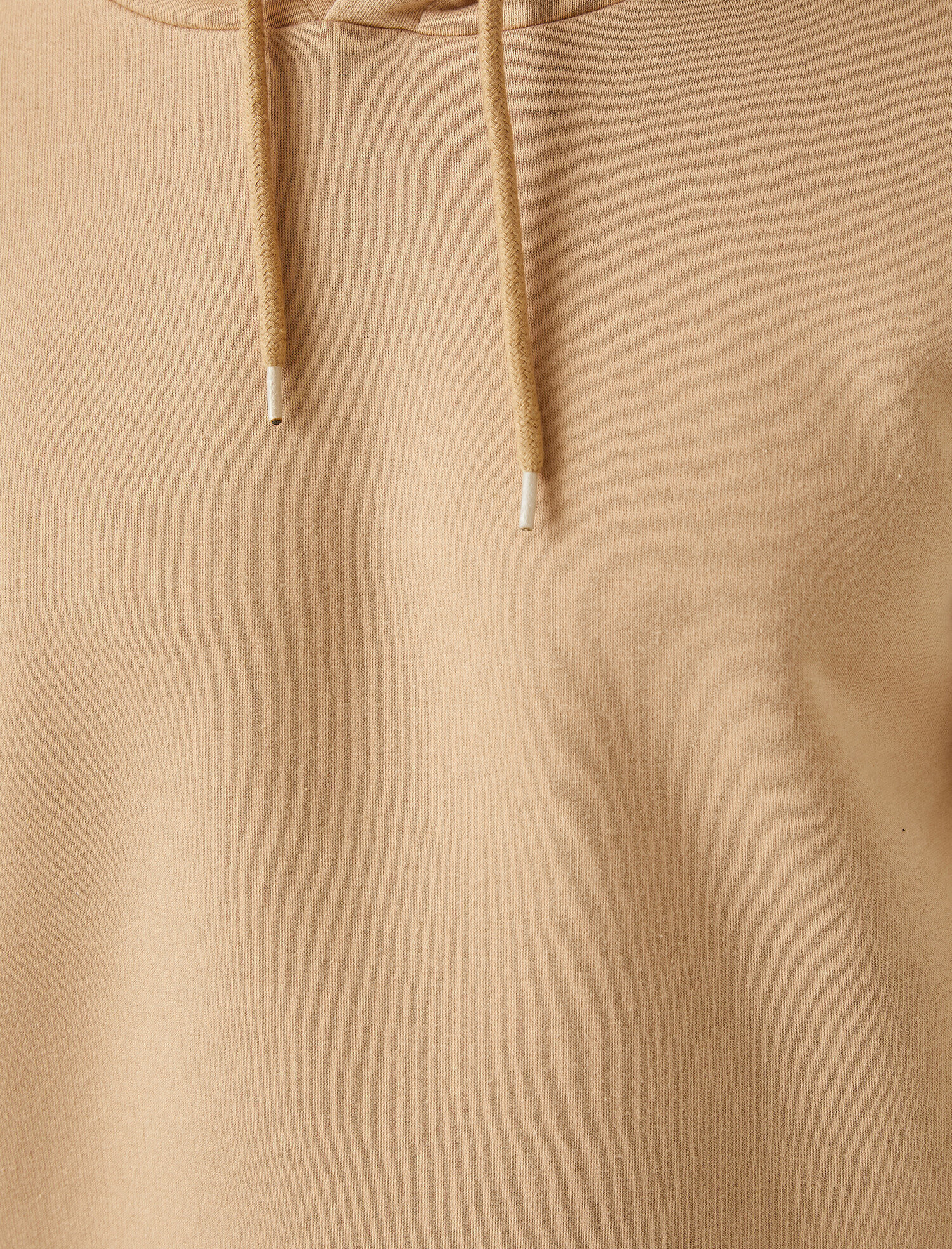 Basic Kapşonlu Sweatshirt Şardonlu