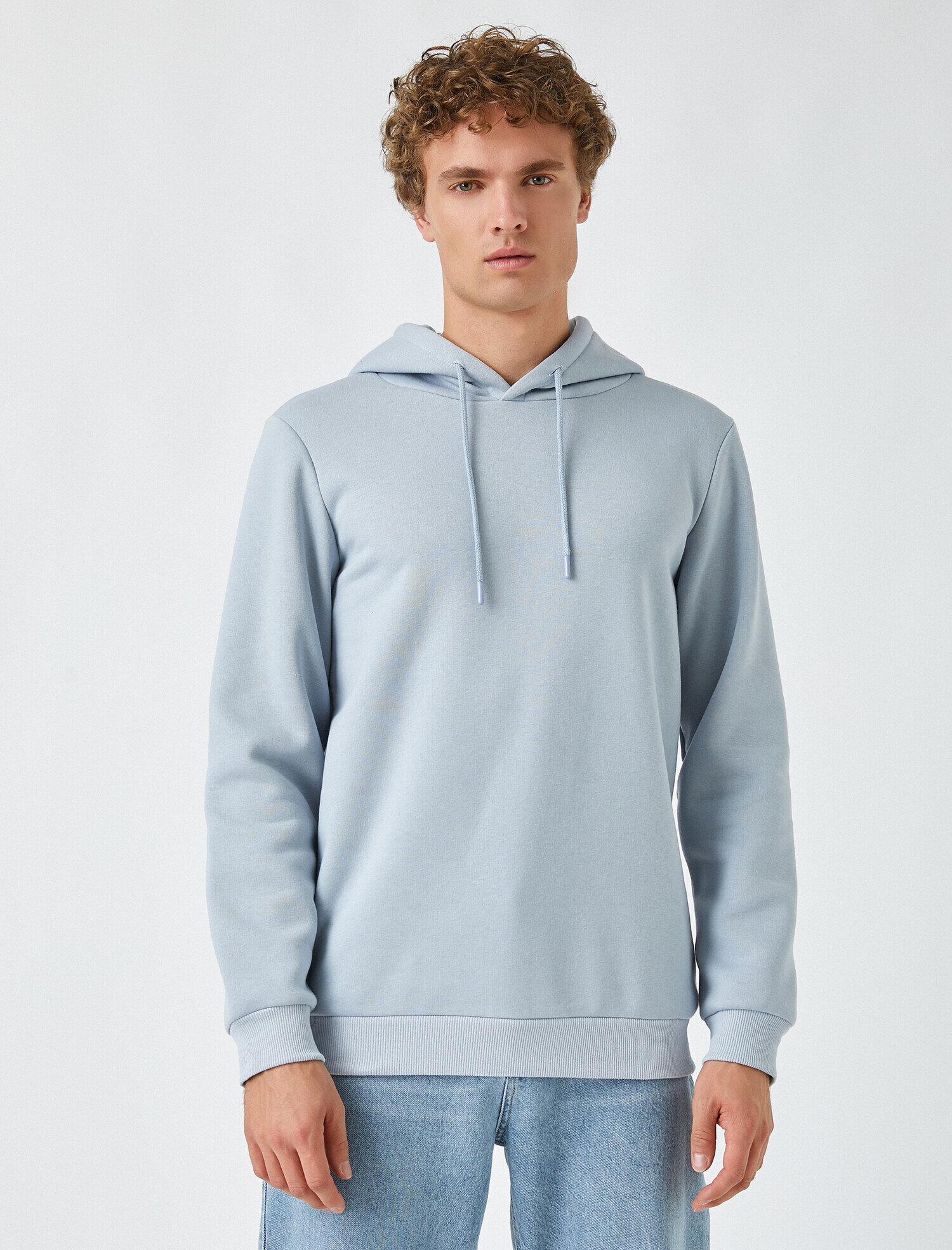   Basic Kapşonlu Sweatshirt Şardonlu