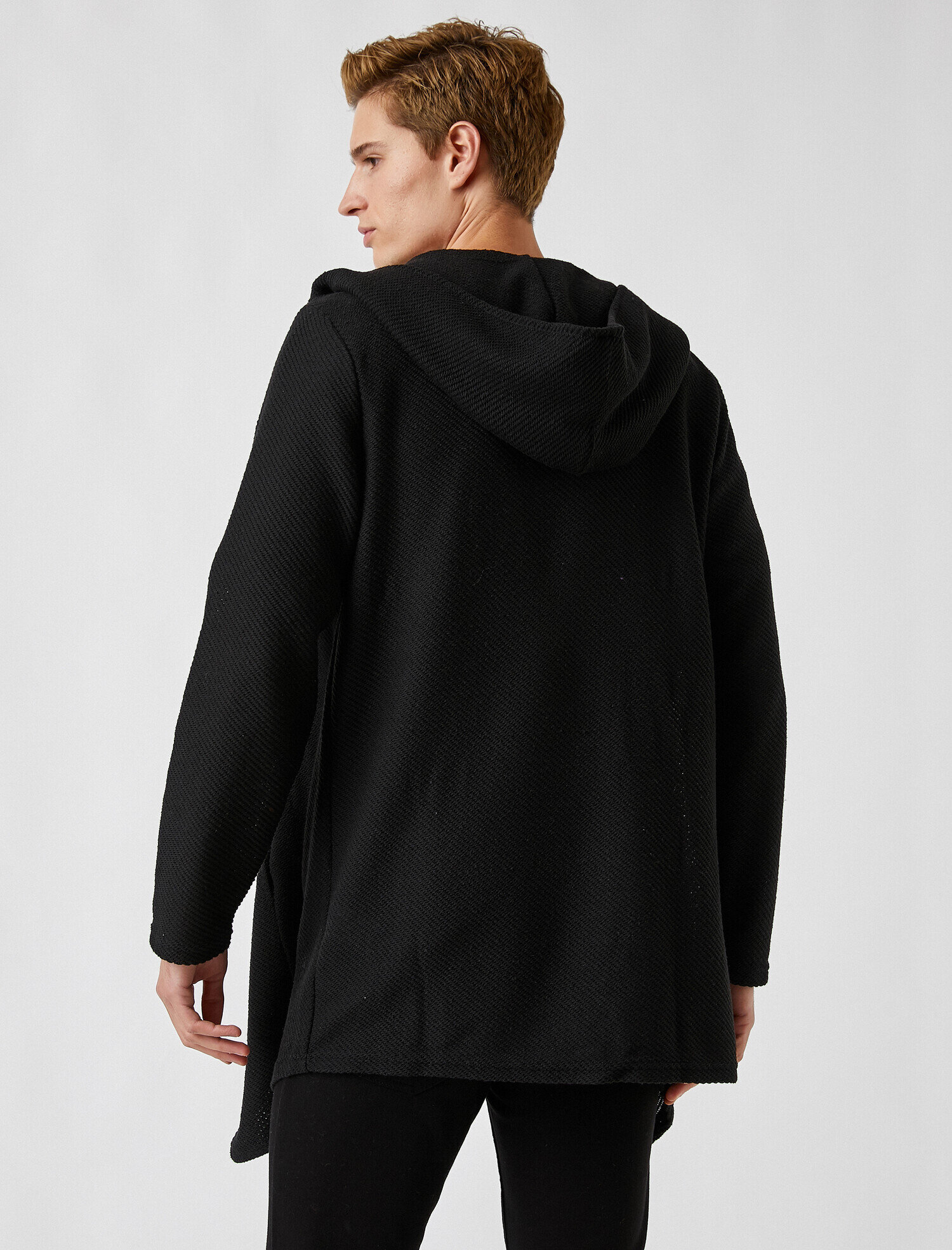   Kapşonlu Uzun Hırka