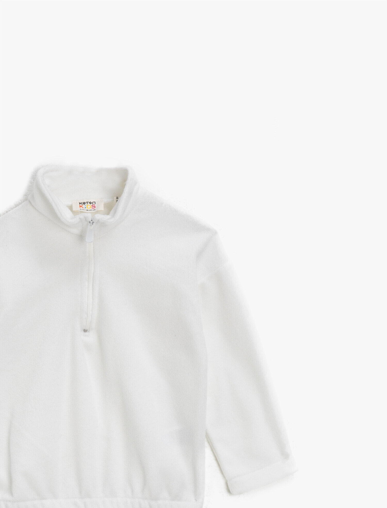 Kız Çocuk Dik Yaka Fermuarlı Basic Sweatshirt