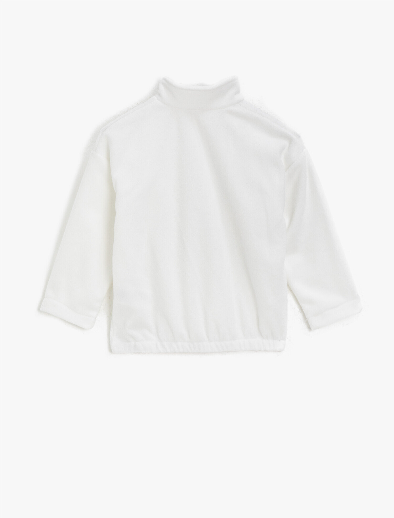 Kız Çocuk Dik Yaka Fermuarlı Basic Sweatshirt