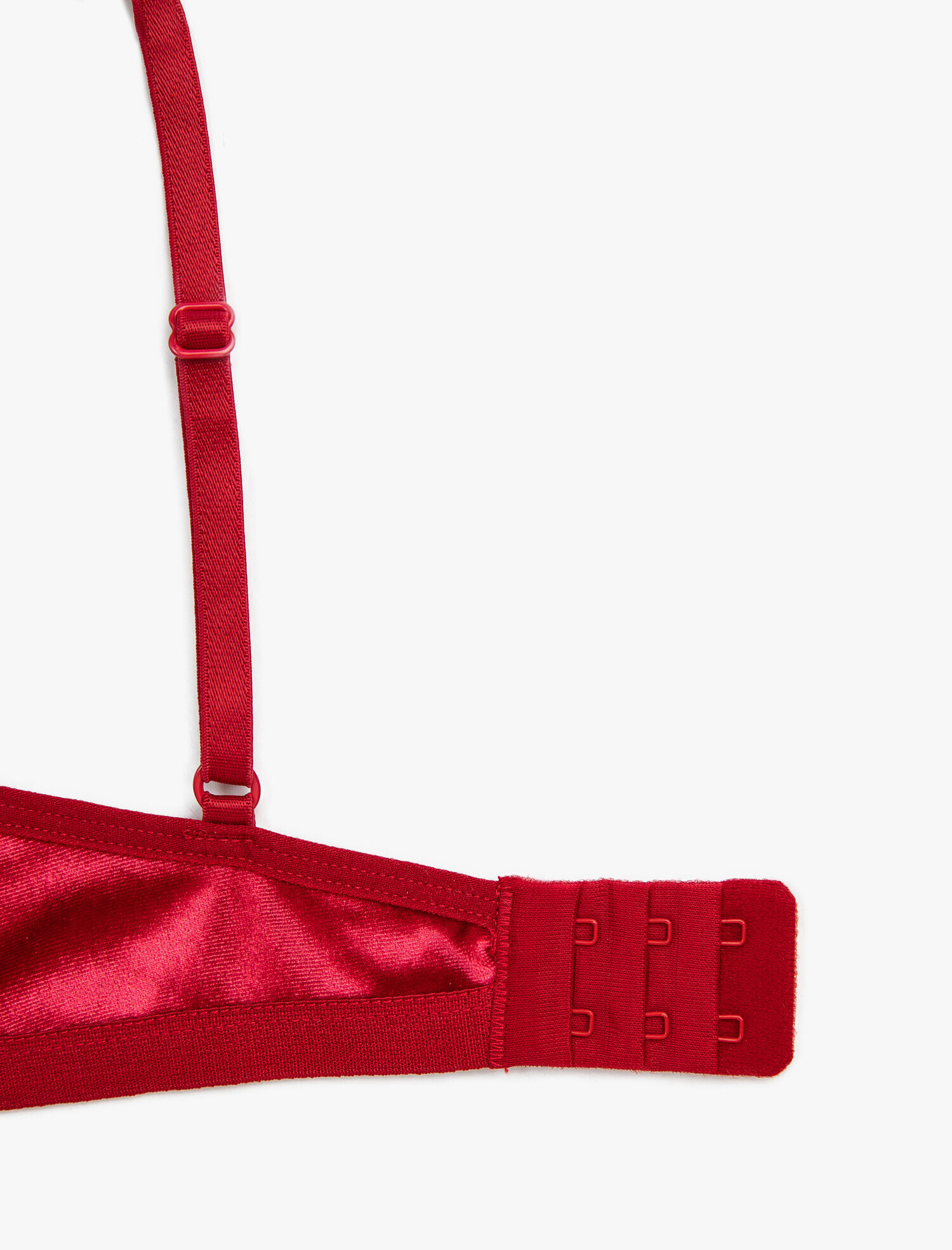   Kadife Detaylı Balen Destekli Kapsız/Pedsiz Dolgusuz Wire Sütyen